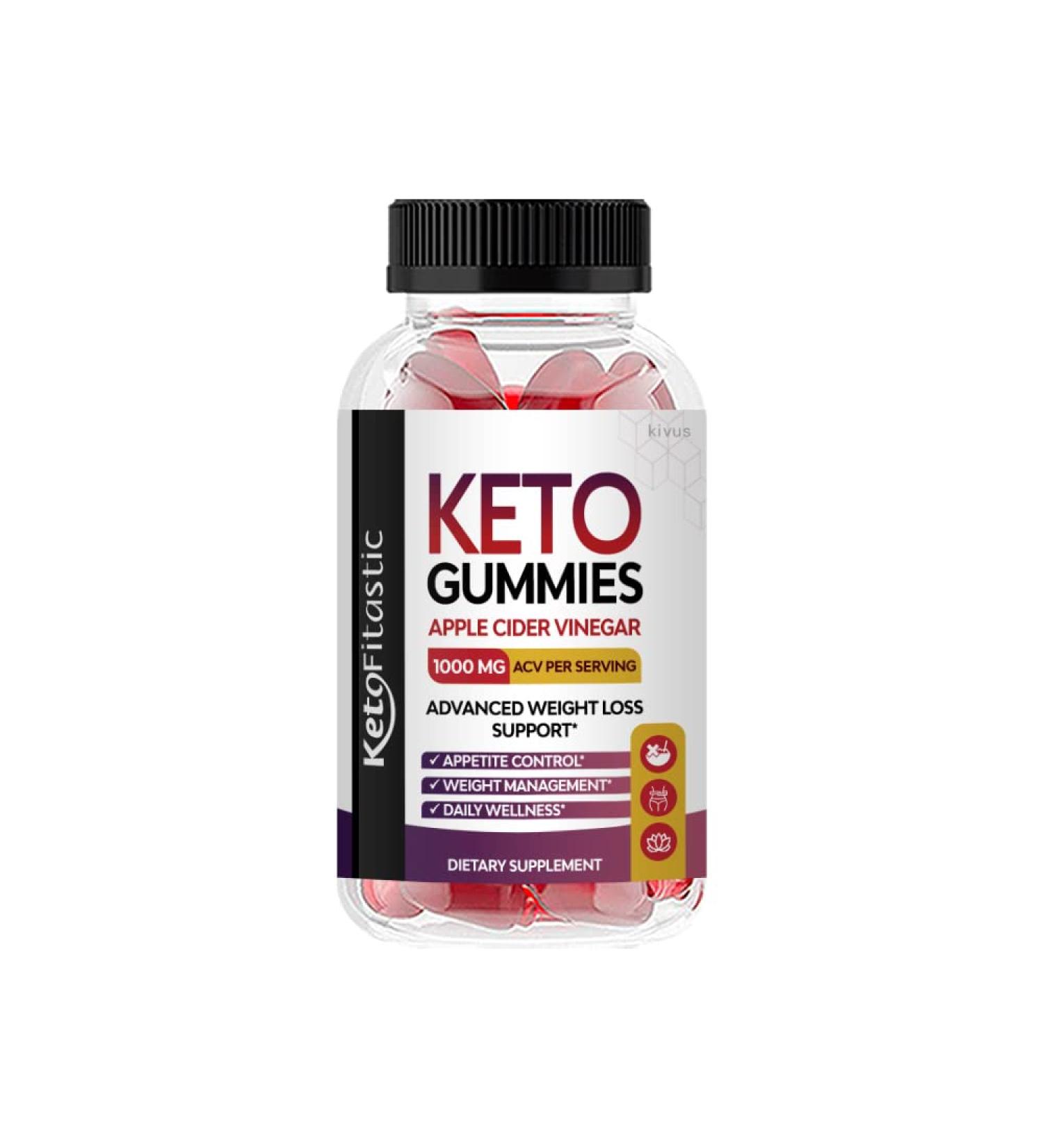 Ketofitastic ACV Gummies - 60 Count Apple Cider Vinegar Gummies for Keto Diet - Buy Online on GoSupps.com