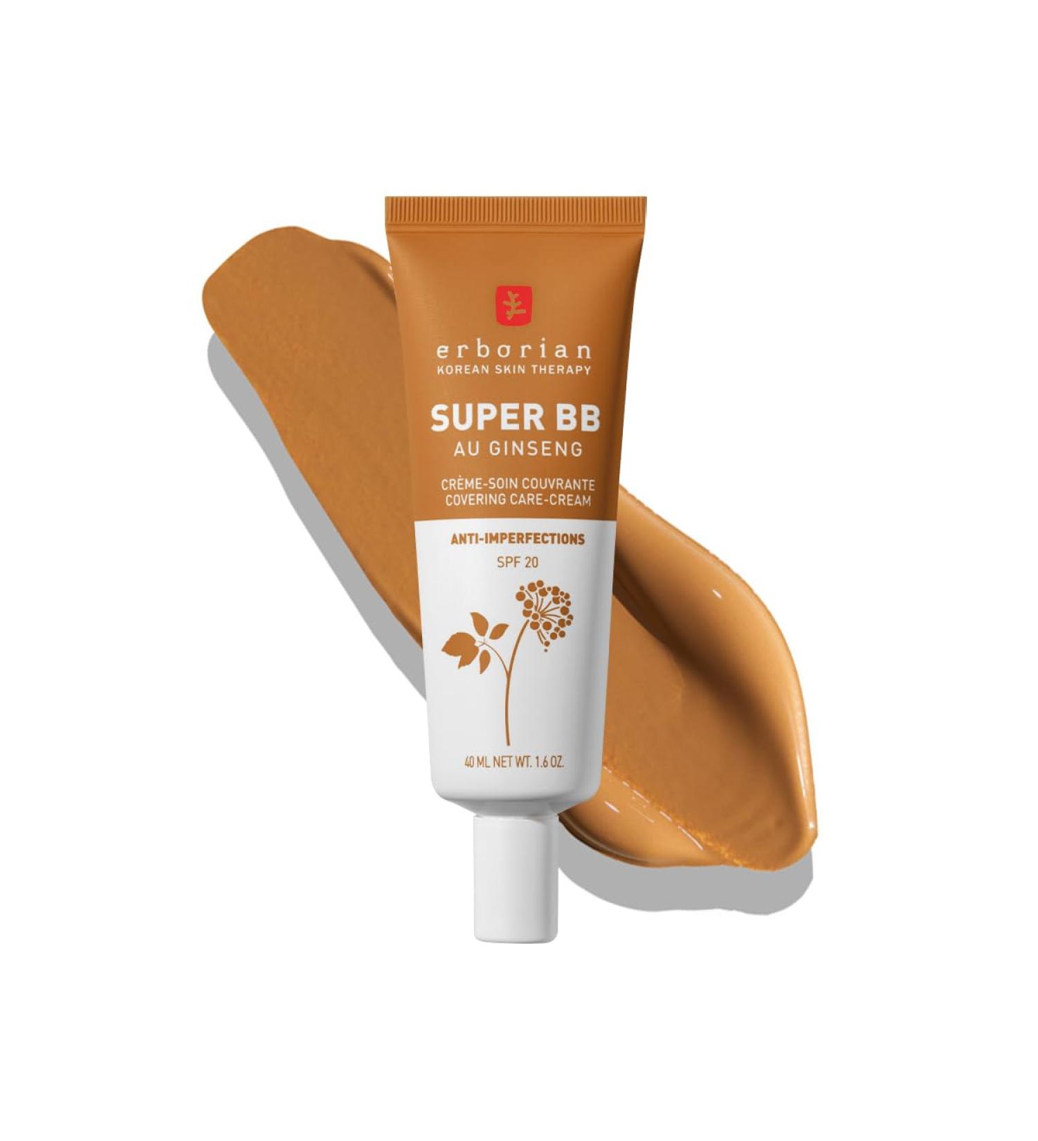 Erborian Super BB Cream with Ginseng - High Coverage Tinted Face Care - SPF 20 Sun Protection - Caramel 40 ml - Buy Online on GoSupps.com