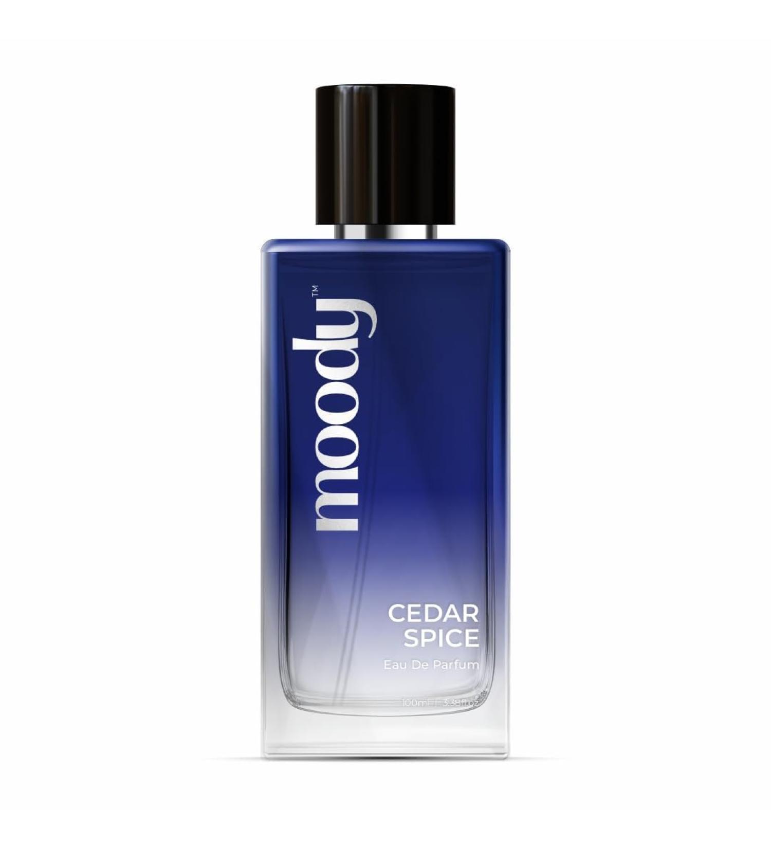 Moody Premium Cedar Spice Perfume for Men | Eau De Parfum | Long Lasting Scent Upto 8 Hours | Luxurious EDP Fragrance with 20% Perfume Oil 100ml - Buy Online on GoSupps.com