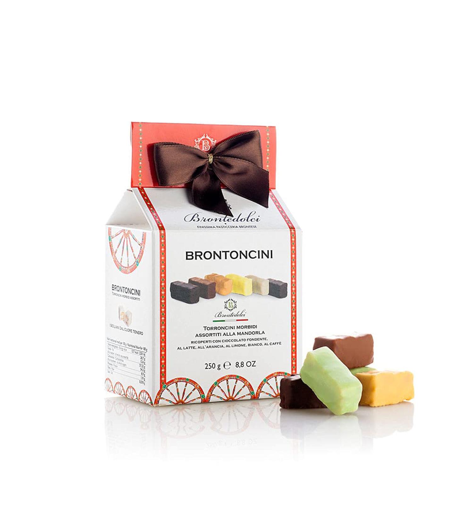  Brontedolci Brontedolci Brontoncini Soft Torroncini Assorted with Almonds Sweet nougat with almonds Different varieties 250 g - Buy Online on GoSupps.com