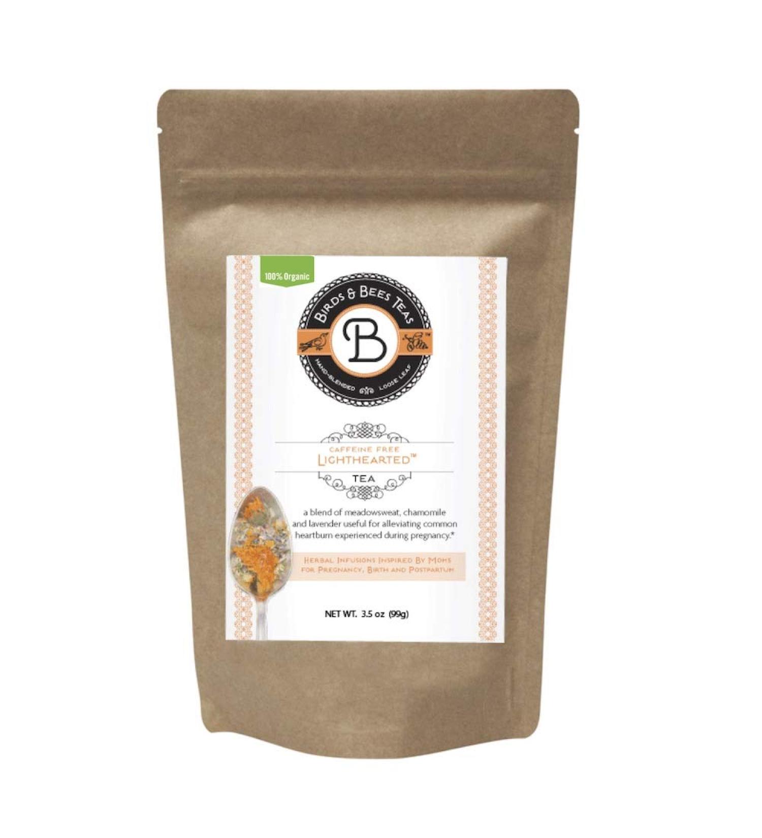 Organic Heartburn Relief Tea for Acid Reflux and Pregnancy - Birds & Bees Teas Lighthearted Tea - Natural Remedy, 40 Servings - Buy Online on GoSupps.com
