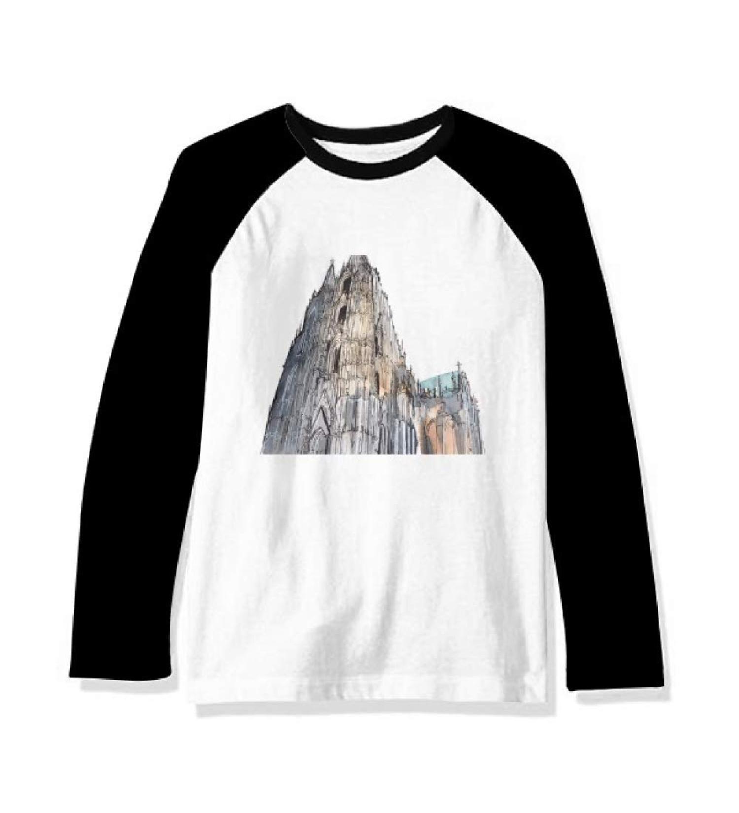 Cologne Cathedral in Cologne Germany Long Sleeve Top Raglan T-Shirt Cloth X-Large Multicolor - Buy Online on GoSupps.com