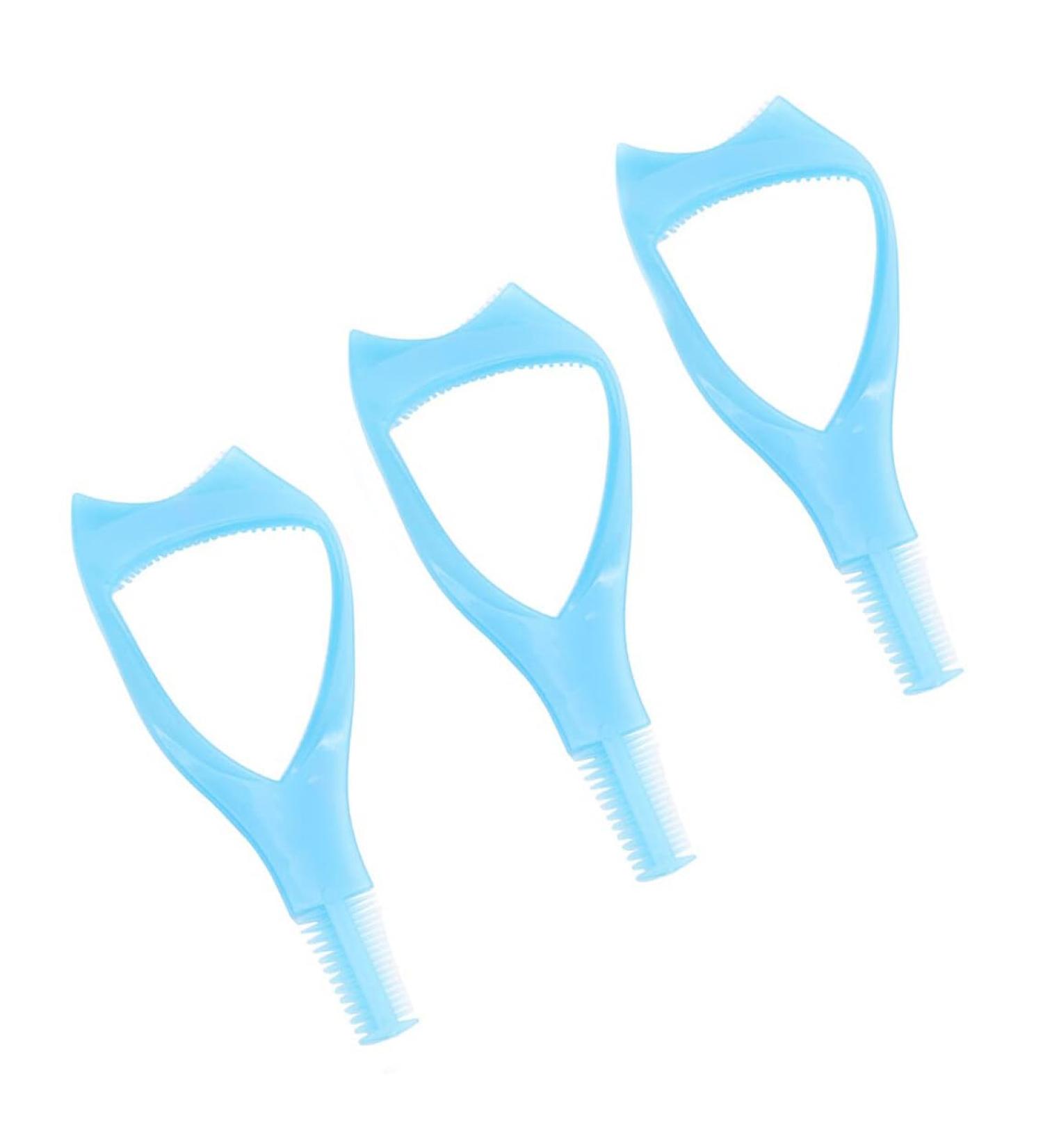 3PCS 3 in 1 Plastic Eyelash Tool Set - Upper & Lower Mascara Shield Curlers & Comb Applicator - Perfect Makeup Eyelash Helper (Blue - Buy Online on GoSupps.com