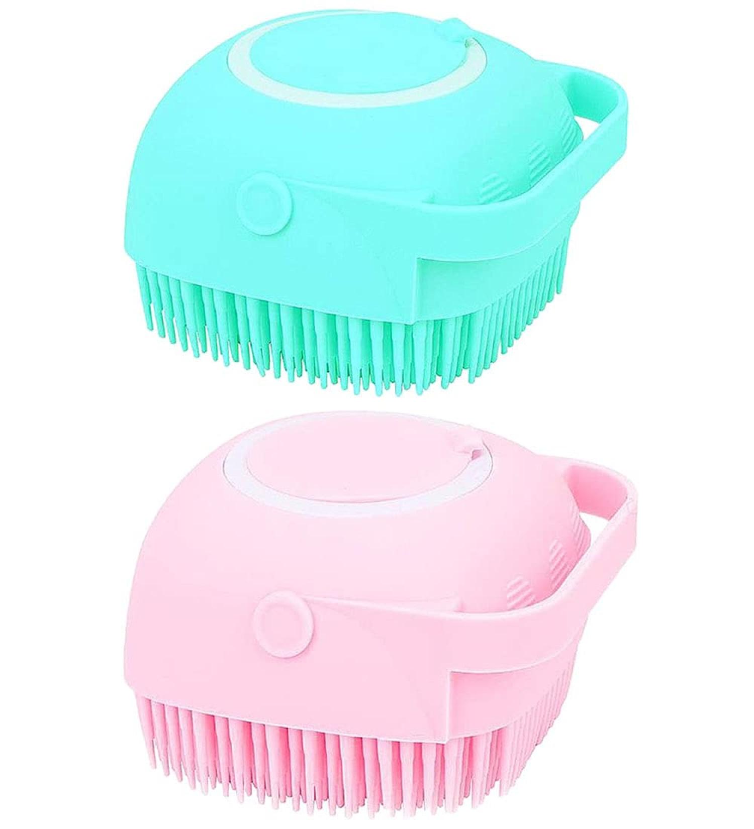 Silicone Body Scrubber for Exfoliating Shower Massage - Easy to Clean - Blue & Pink - Buy Online on GoSupps.com