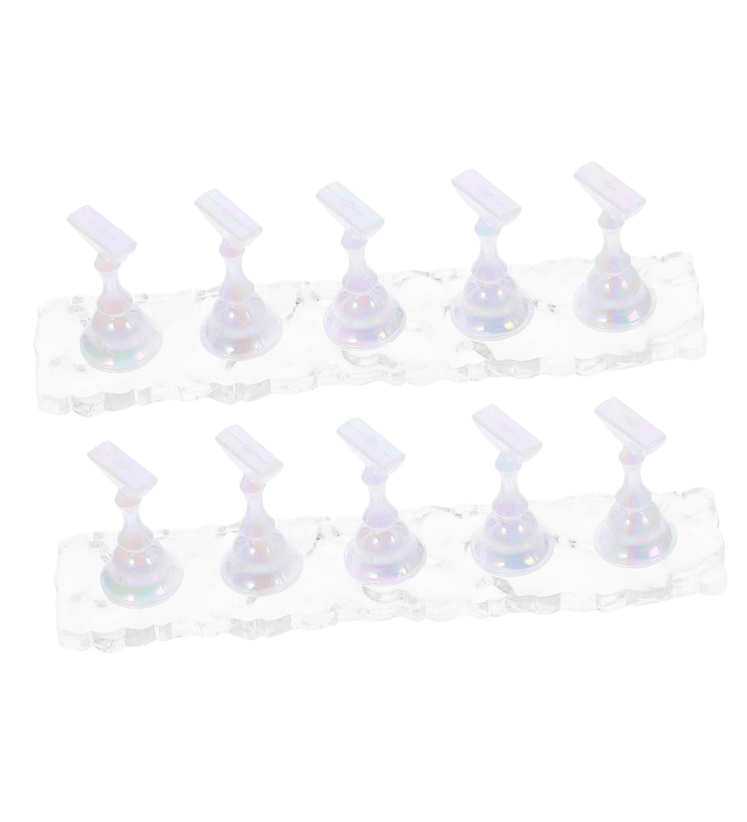 DOITOOL 2 Sets Manicure Practice Base Fake Nail Holder Nail Stands Nail Display Holder Nail Art Stand Nail Practice Stand Nail Stand for Painting Nails Show Rack Acrylic Lace False Nails - Buy Online on GoSupps.com