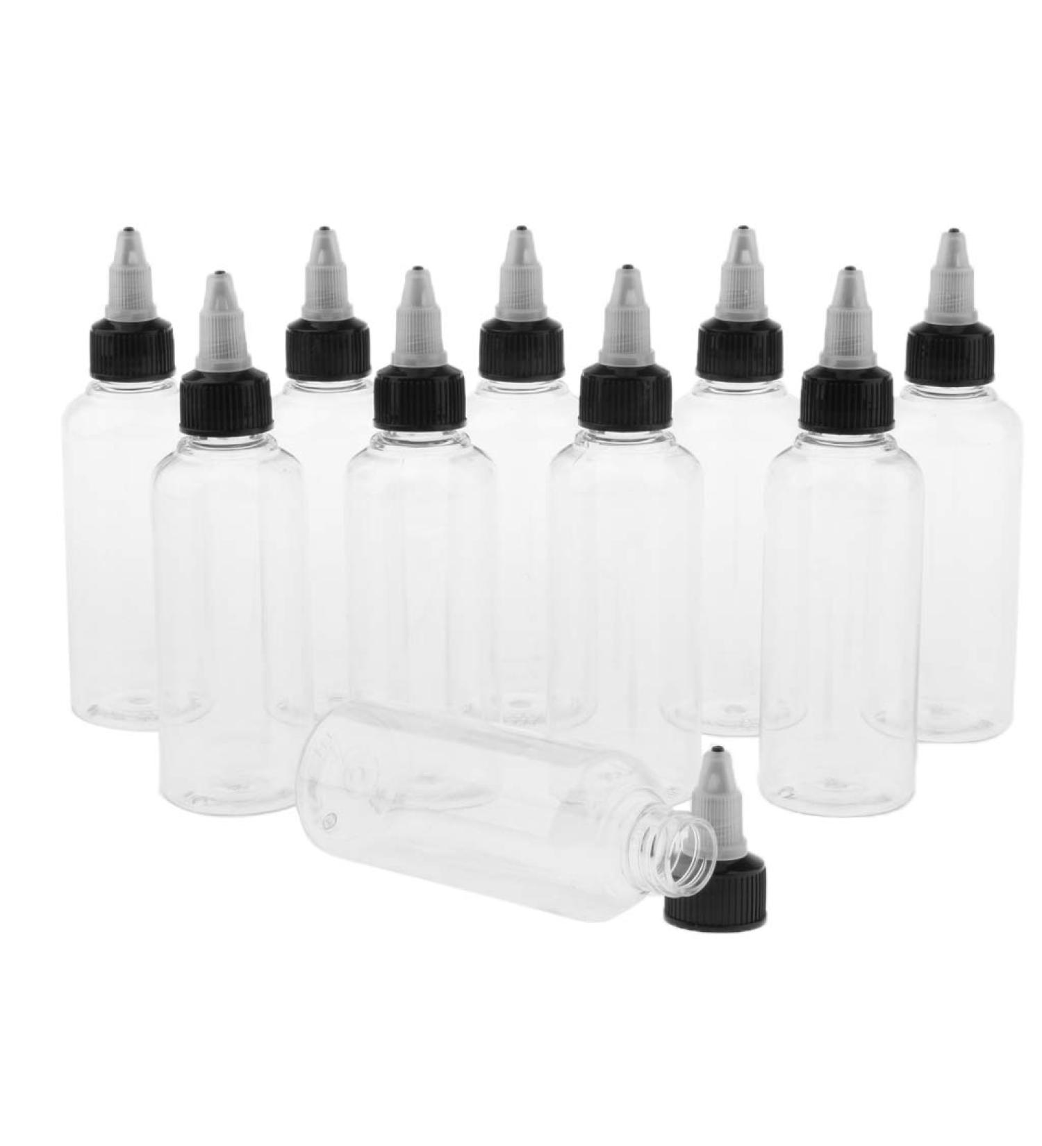 Pack of 10 100ml Empty Plastic Bottles with Twist Suit for Solvents Ink Liquid Painting - Buy Online on GoSupps.com