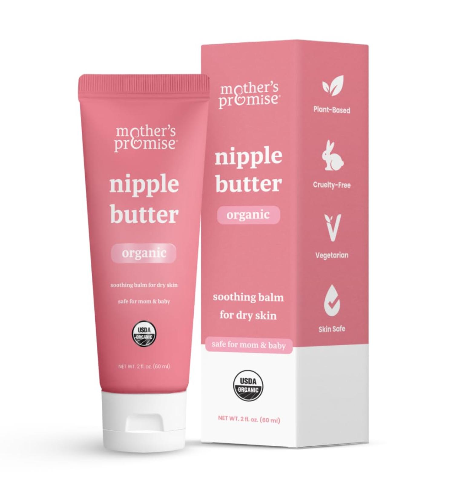 Organic Nipple Butter for Breastfeeding Moms | Lanolin-Free Nipple Cream | Safe for Nursing | 2oz Breastfeeding Essentials - Buy Online on GoSupps.com