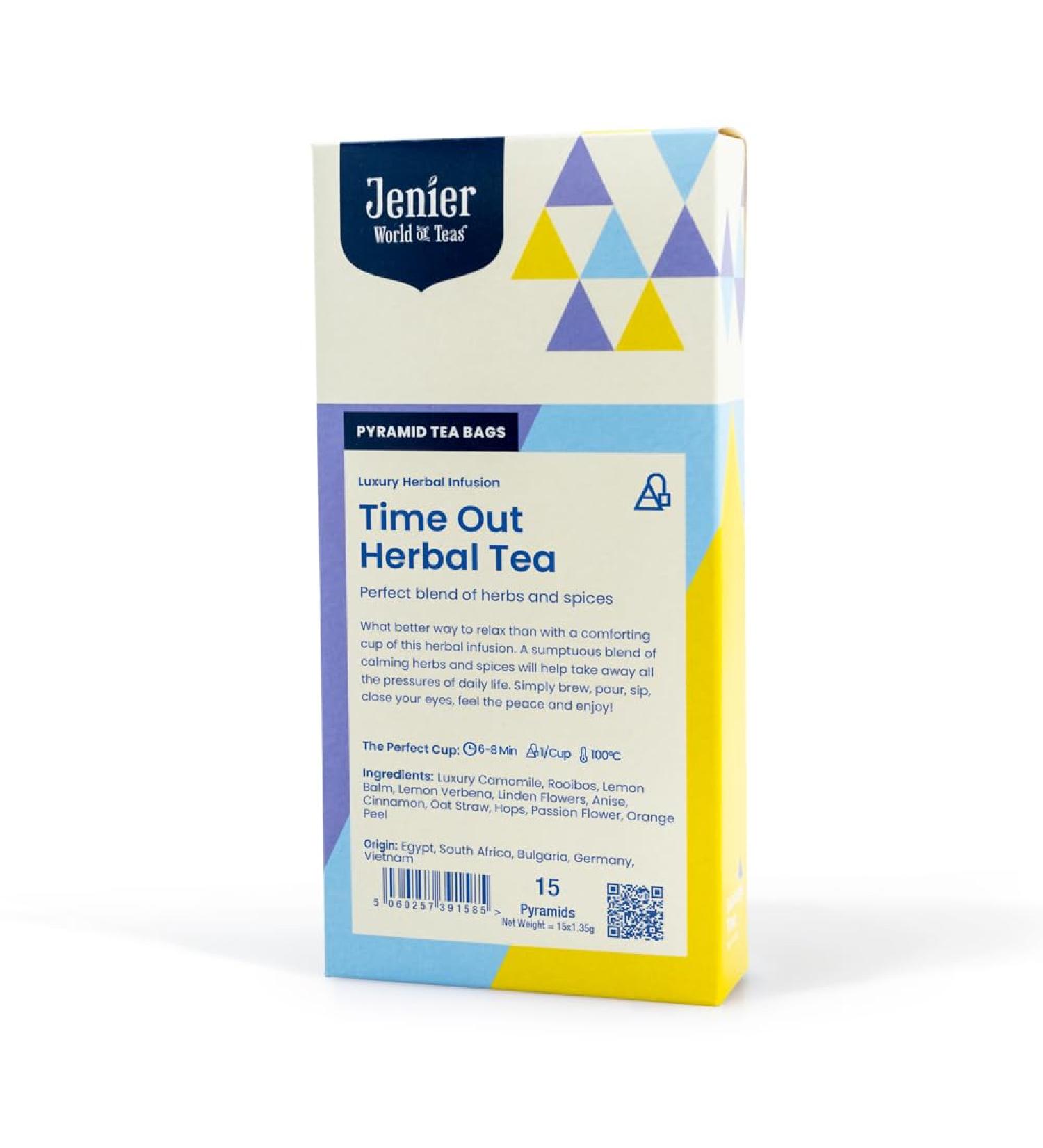 Time Out Herbal Tea - 15 Biodegradable Pyramid Tea Bags