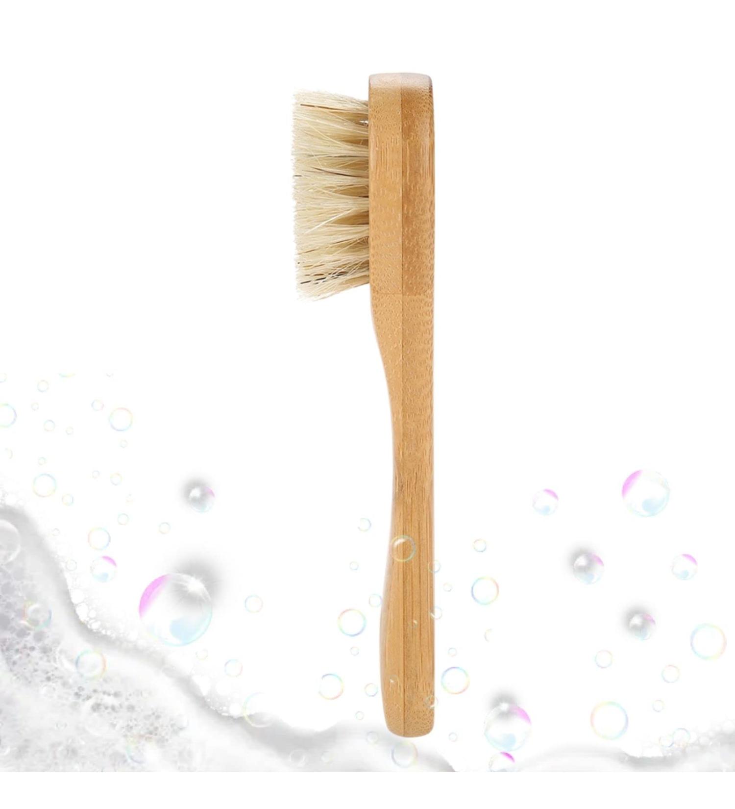Buy Manual Facial Cleansing Brush - Exfoliating Skin Tool with Wooden Handle for Deep Pore Cleaning - Ideal for Daily Facial Care - Buy Online on GoSupps.com