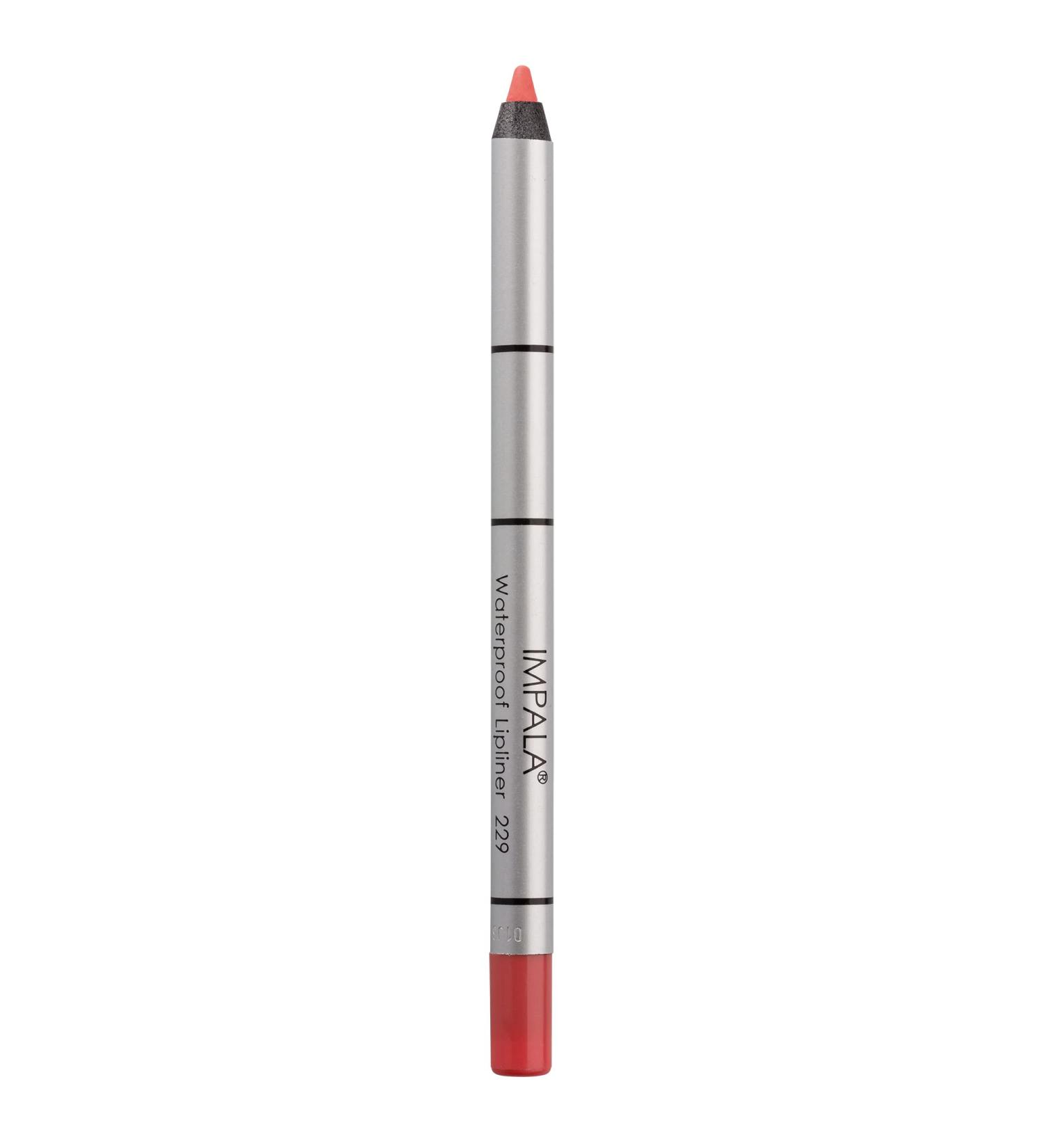 IMPALA | Creamy Waterproof Lip Pencil Matte Pink Coral Color 229 | Permanent Lip Liner | Waterproof Lip Pencil | Long-lasting Lip Liner | Volumizing Effect 229 Pinkish Coral Matte - Buy Online on GoSupps.com