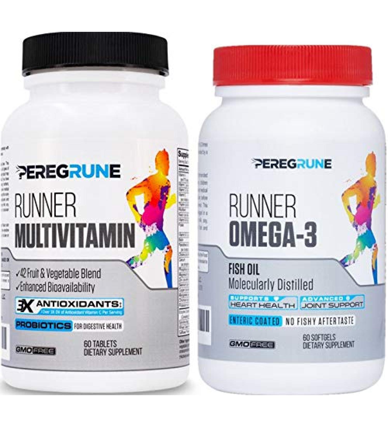 Runner Multivitamin & Omega 3 Bundle | Engineered for Endurance & Recovery | Antioxidants, Vitamin B Complex & 1000mg Fish Oil for Joints & Heart Health - Buy Online on GoSupps.com