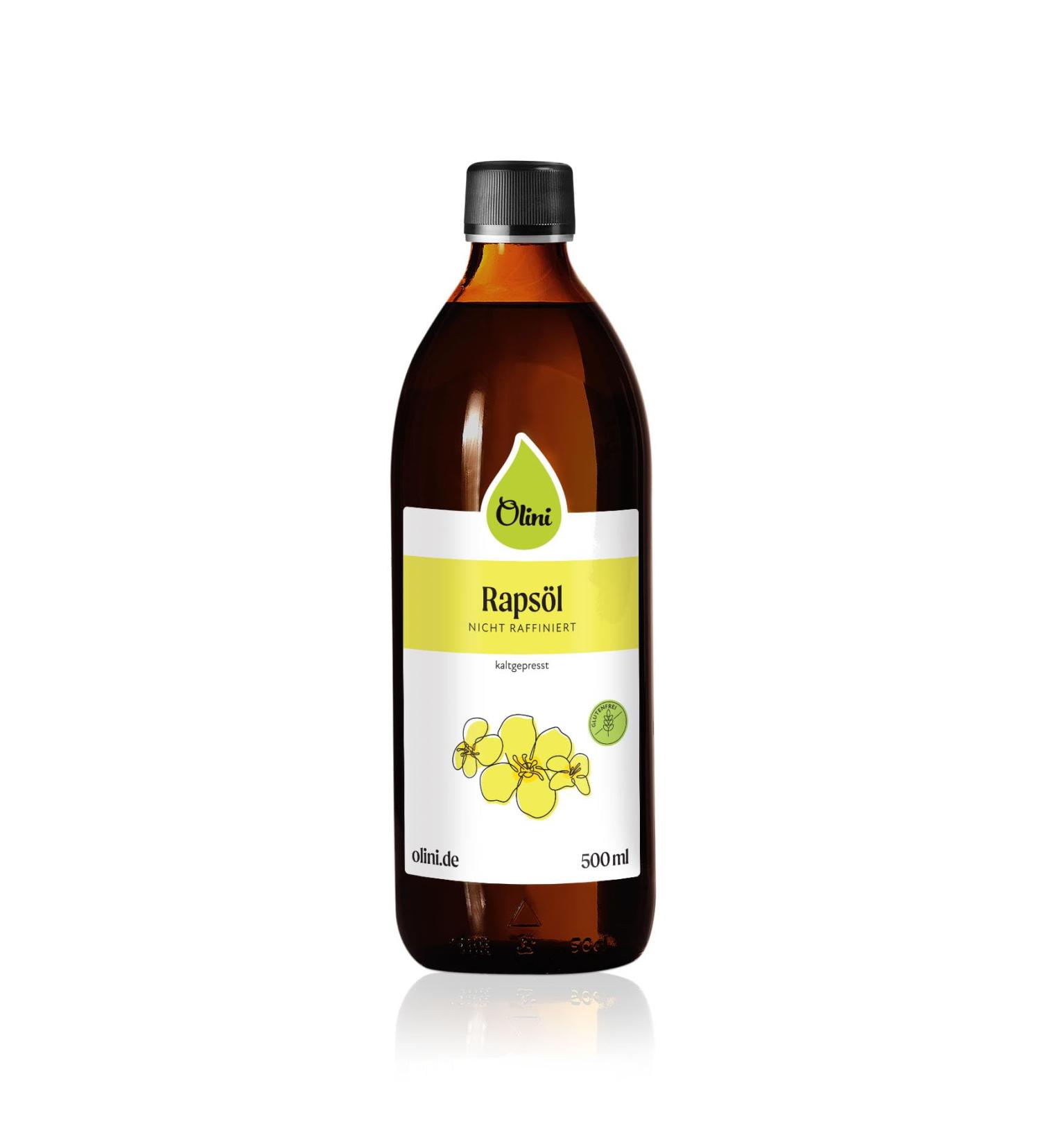 Olini Cold-Pressed Rapeseed Oil 500ml - Fresh Unprocessed Vegan & Gluten-Free - Rich in Unsaturated Fatty Acids & Vitamin E - Direct from Manufacturer - Buy Online on GoSupps.com