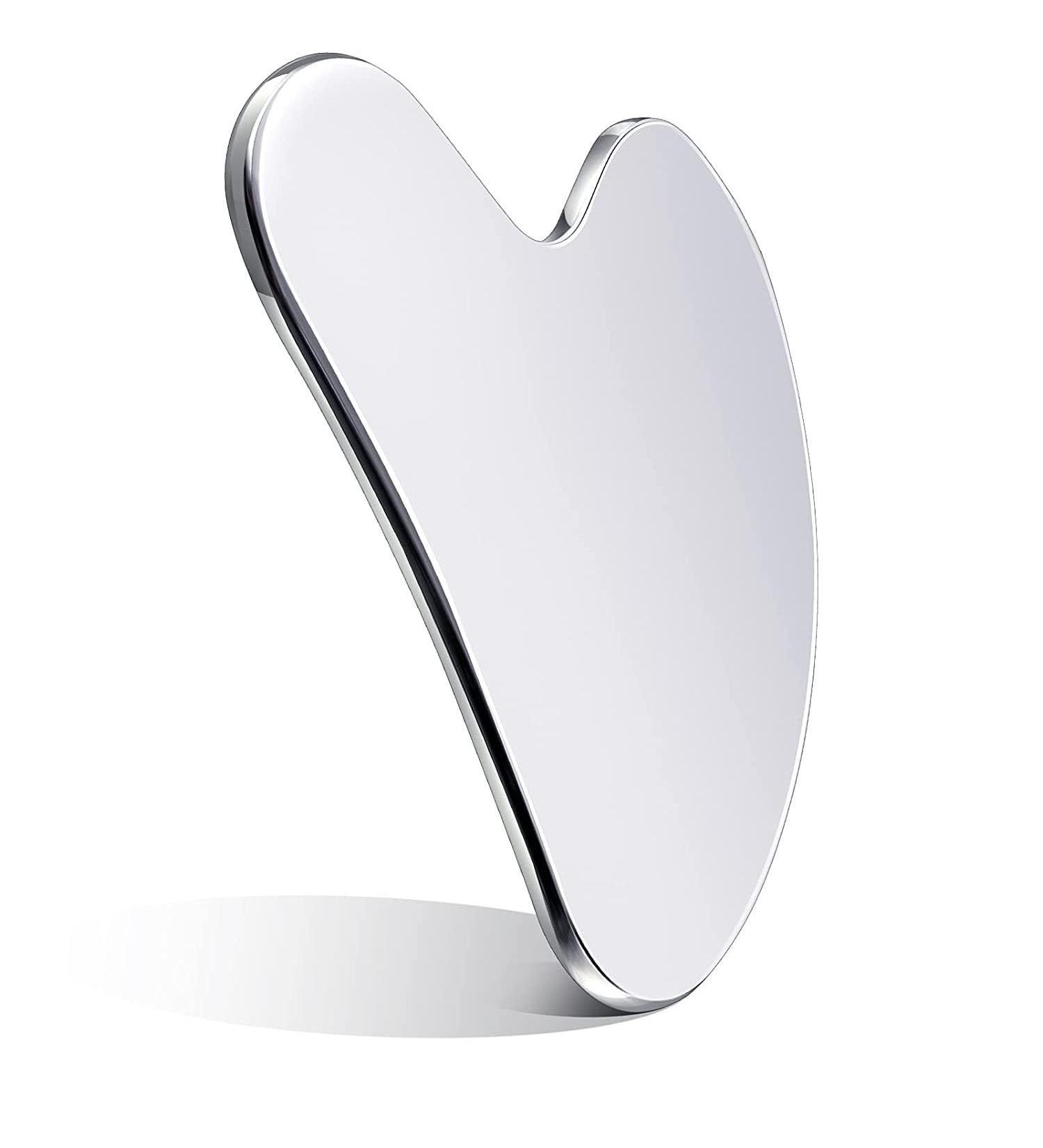 Stainless Steel Gua Sha Tool - Heart Shape Facial Massage Device for Contouring & Slimmer Face - Buy Online on GoSupps.com