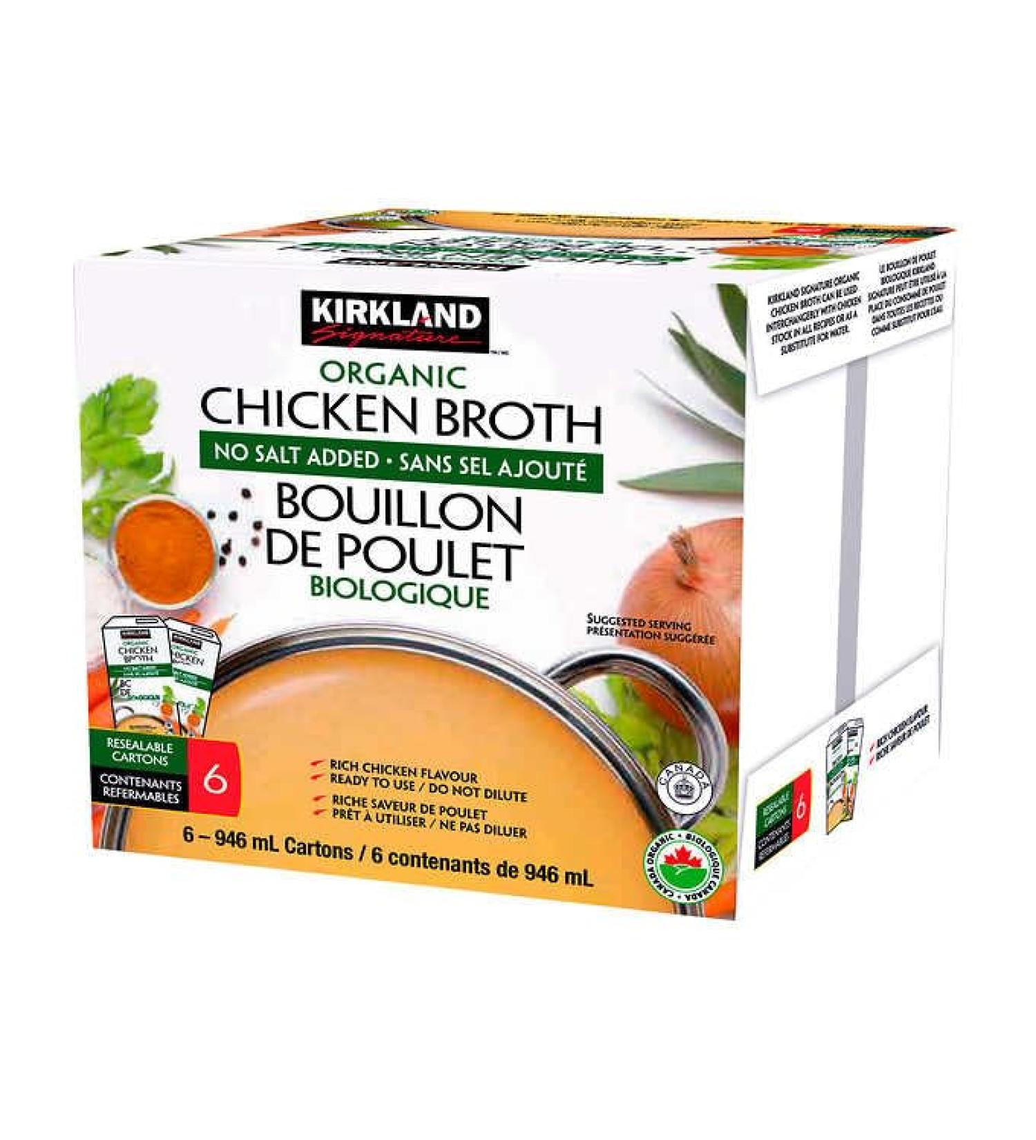 KIRKLAND SIGNATURE CHICKEN BROTH 6 X 946ML