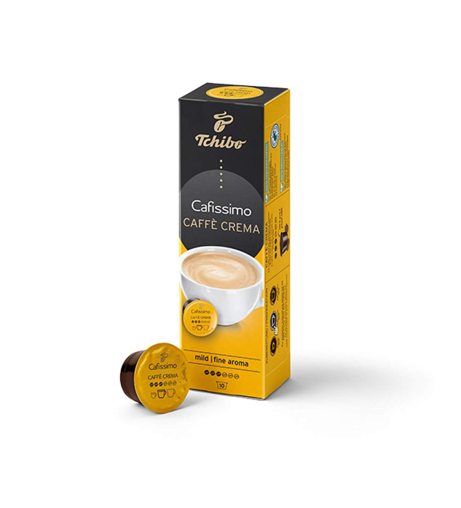 Tchibo Cafissimo Caff Crema Mild Coffee Capsules - Sustainable & Fair Trade - 10 Pieces (70g) - Buy Online on GoSupps.com