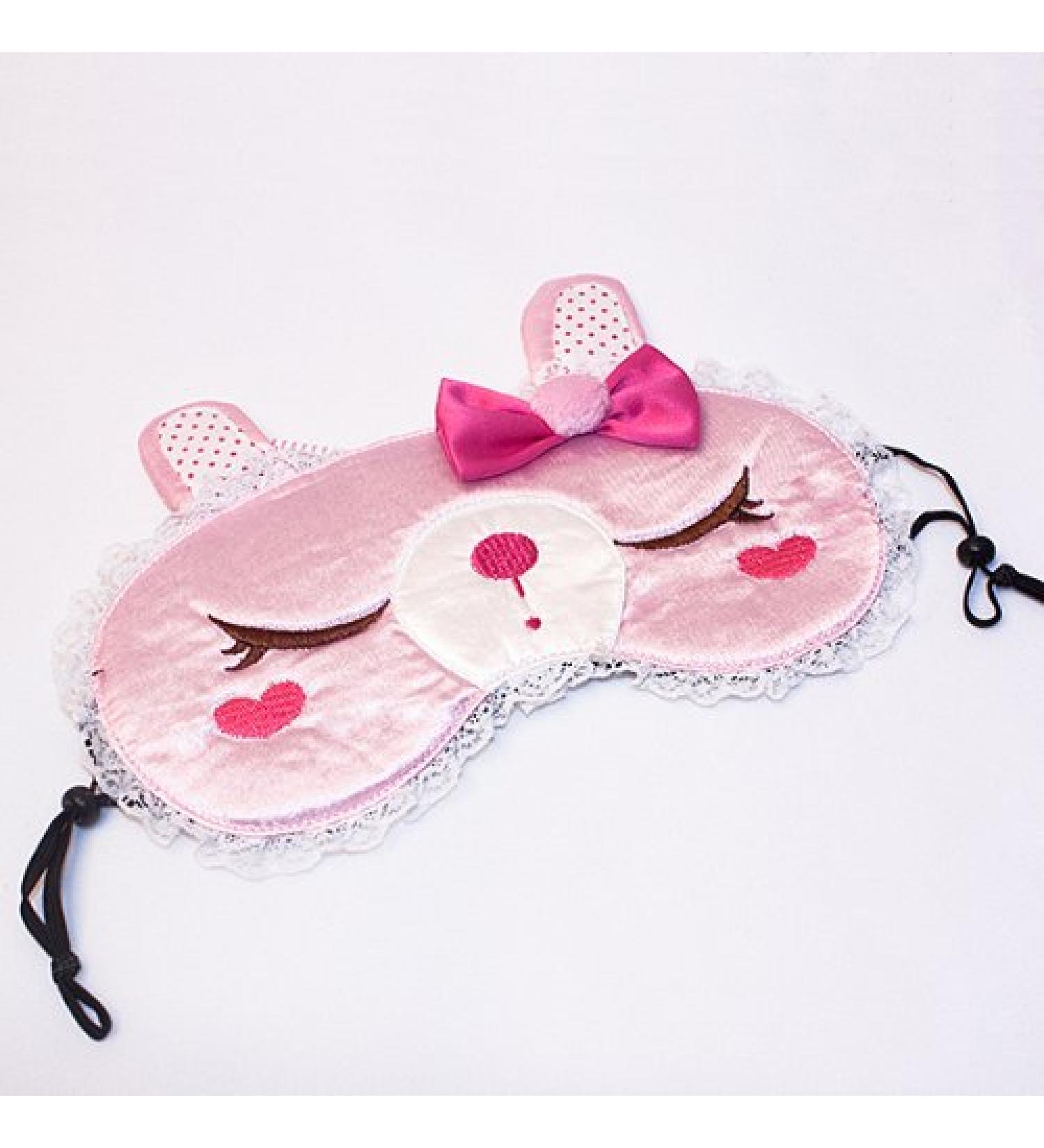 Pink Temptation Embroidered Applique Eye Shade/Sleeping Mask Cover/Sleep Blinder (7.9 * 3.1)