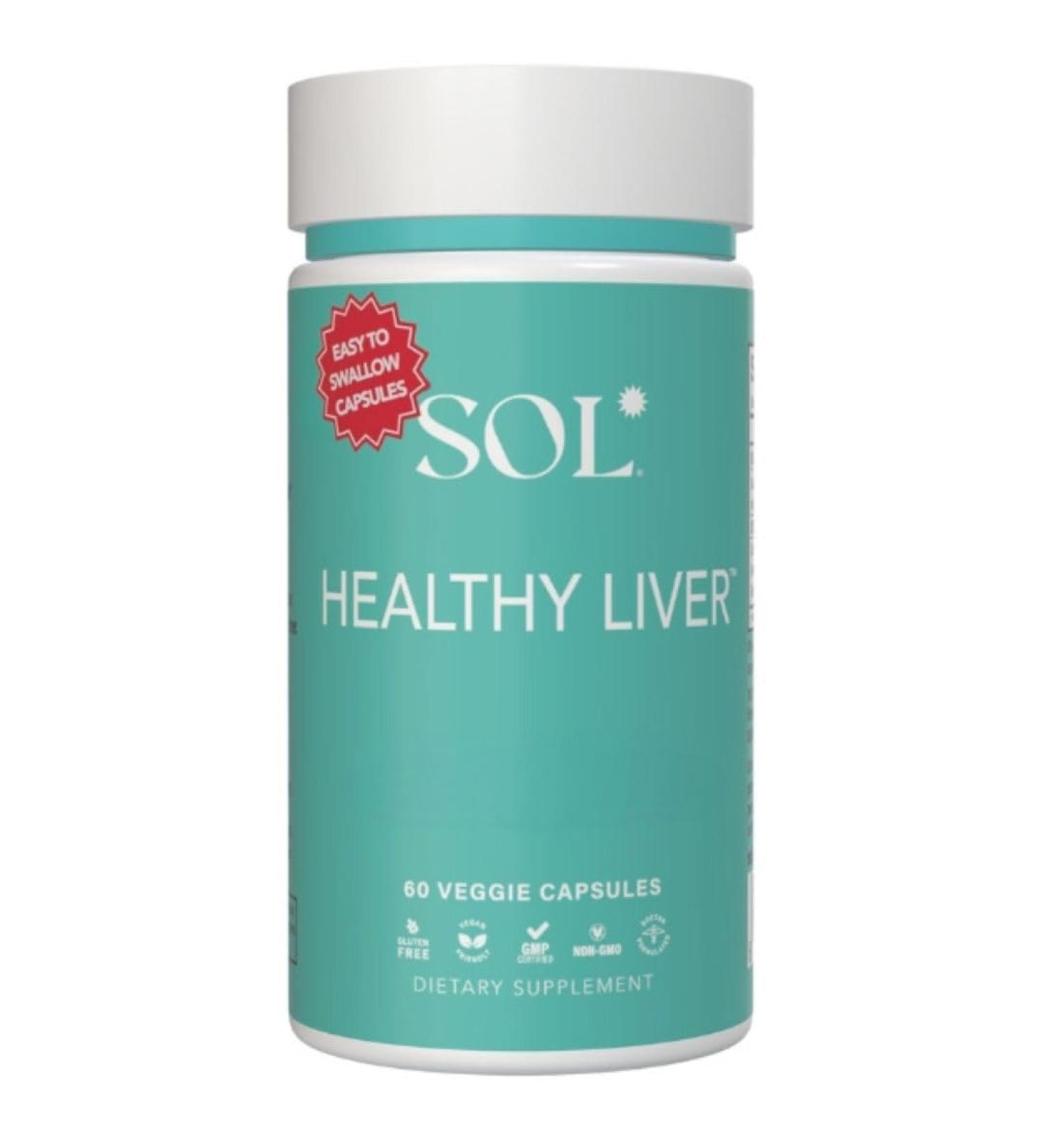 Sol Nutrition Healthy Liver Supplement: Cleanse Supplement for Liver Health Encourages Liver Enzymes Production Increased Metabolism 60 Easy-to-Swallow Capsules - Buy Online on GoSupps.com