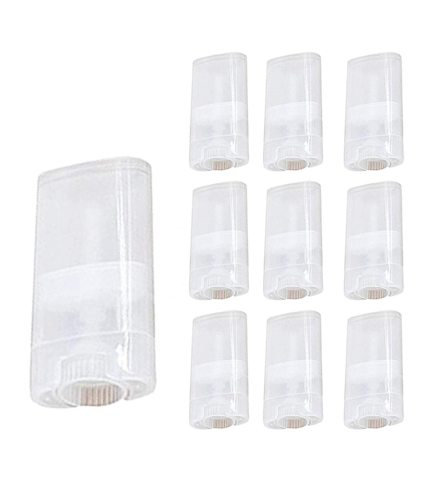 Goege 15 ML Clear Oval Deodorant Containers Lip Balm Tubes - BPA Free (10 Pcs) - Buy Online on GoSupps.com