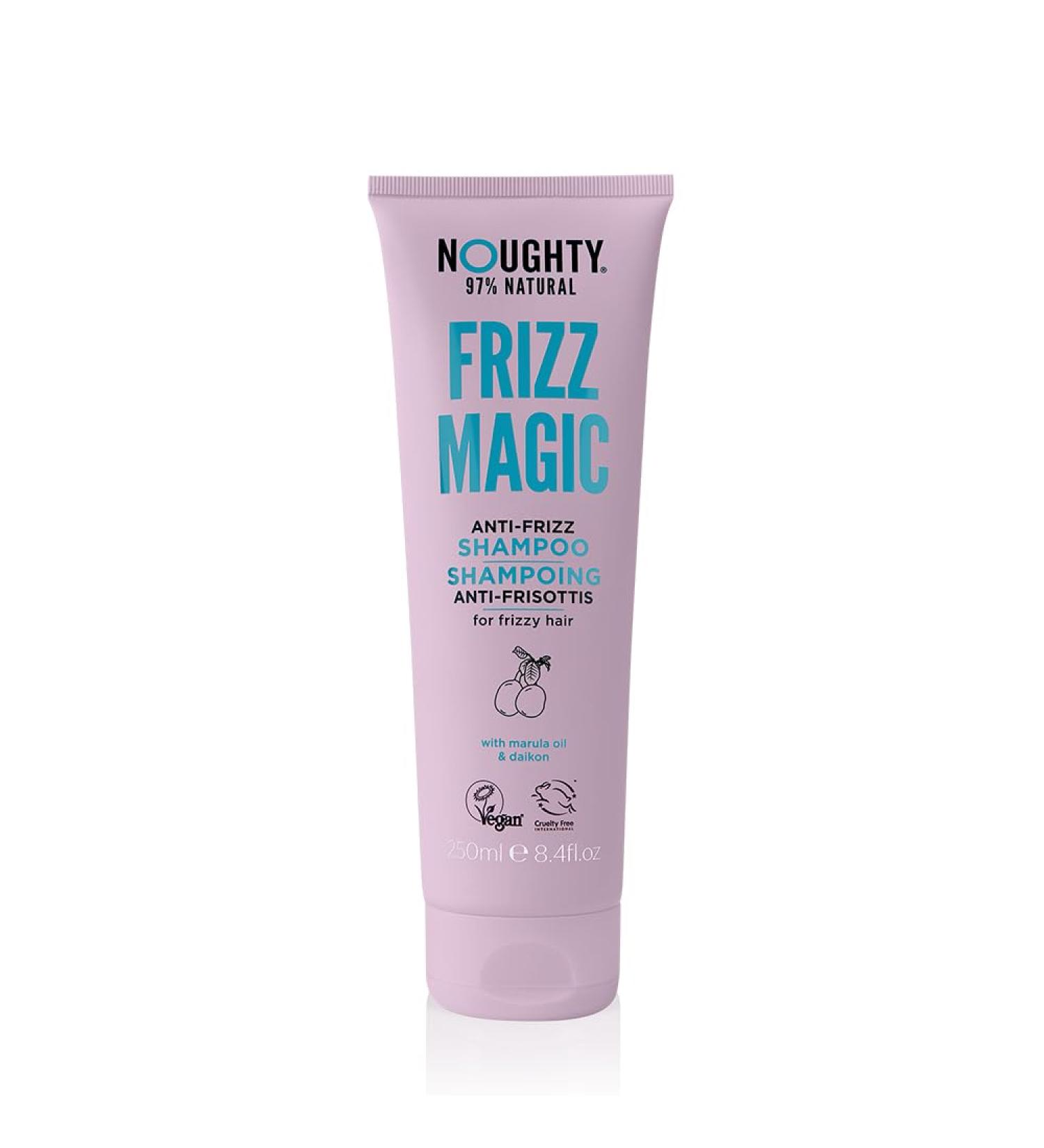 Buy Noughty 97% Natural Frizz Magic Shampoo - Sulphate Free Anti-Frizz Cleanser for Curly Hair with Marula Oil | 250ml Vegan Haircare - International Shipping Available - Buy Online on GoSupps.com