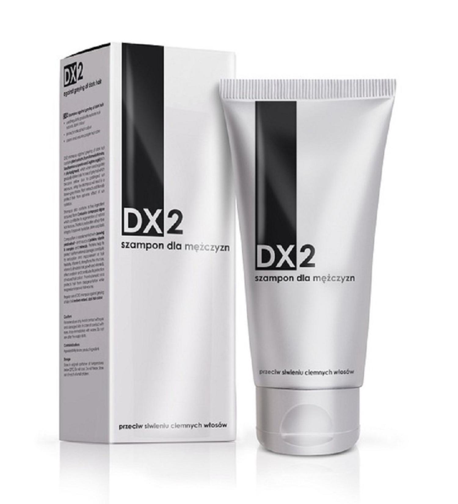 DX2 Anti Grey Hair Shampoo for Men - Gradual Restoration of Dark Color - Daily Hair Care and Wash to Protect Hair Follicles' Pigmentation -150ml