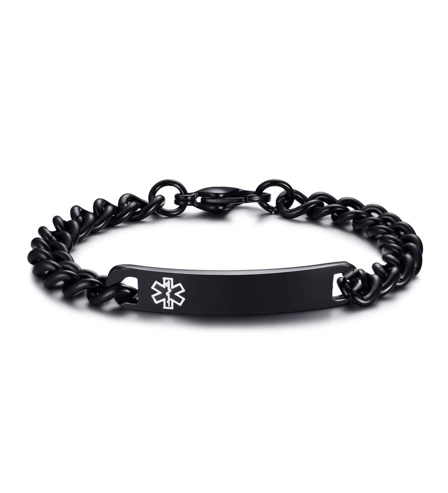 Personalized Medical Alert Bracelets for Women & Men | Custom Stainless Steel ID | Free Engraving Available - Buy Online on GoSupps.com