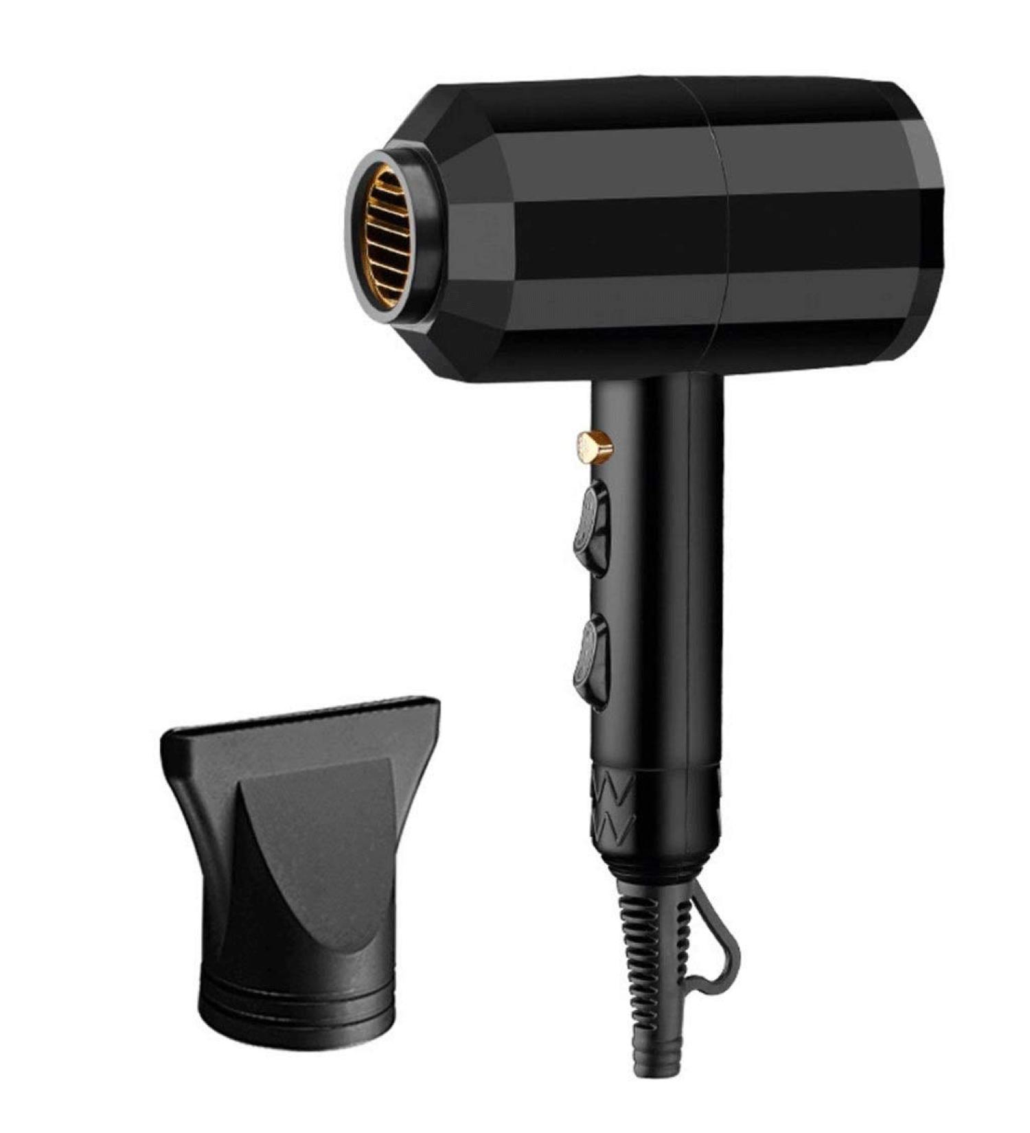 Tourmaline Hair Dryer Salon Negative Ionic Hair Blow Dryer Dc Motor Light Weight Low Noise Hair Dryers with Diffuser & Concentrator/Black - Buy Online on GoSupps.com
