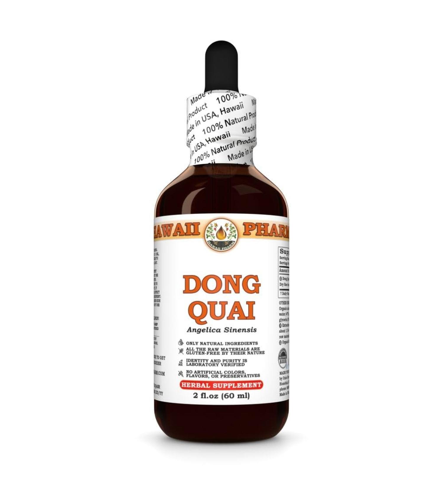 Dong Quai (Angelica Sinensis) Dry Root Tincture, Made in Hawaii, Organic Raw Materials, All Natural, Vegan, Pure Liquid Extract - 2 fl.oz 2 Fl Oz (Pack of 1) - Buy Online on GoSupps.com