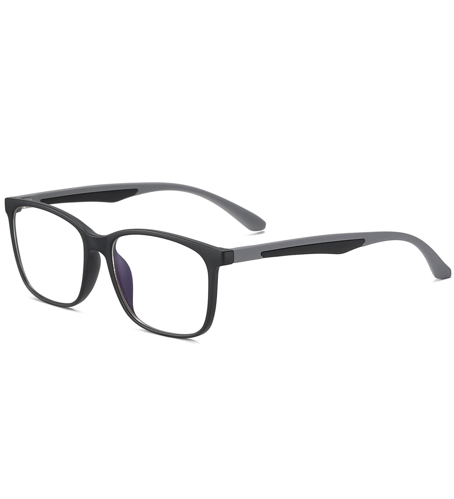 ANRRI Blue Light Blocking Glasses - Lightweight Anti Eyestrain Eyeglasses for Men & Women in Black & Grey Frame - Buy Online on GoSupps.com