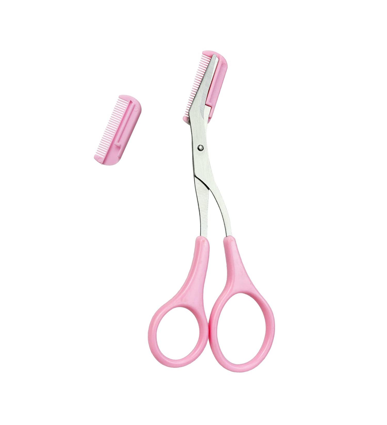 Buy Eyebrow Trimmer & Shaping Knife | Universal Stainless Steel Beauty Tool - Pink & Silver - Buy Online on GoSupps.com