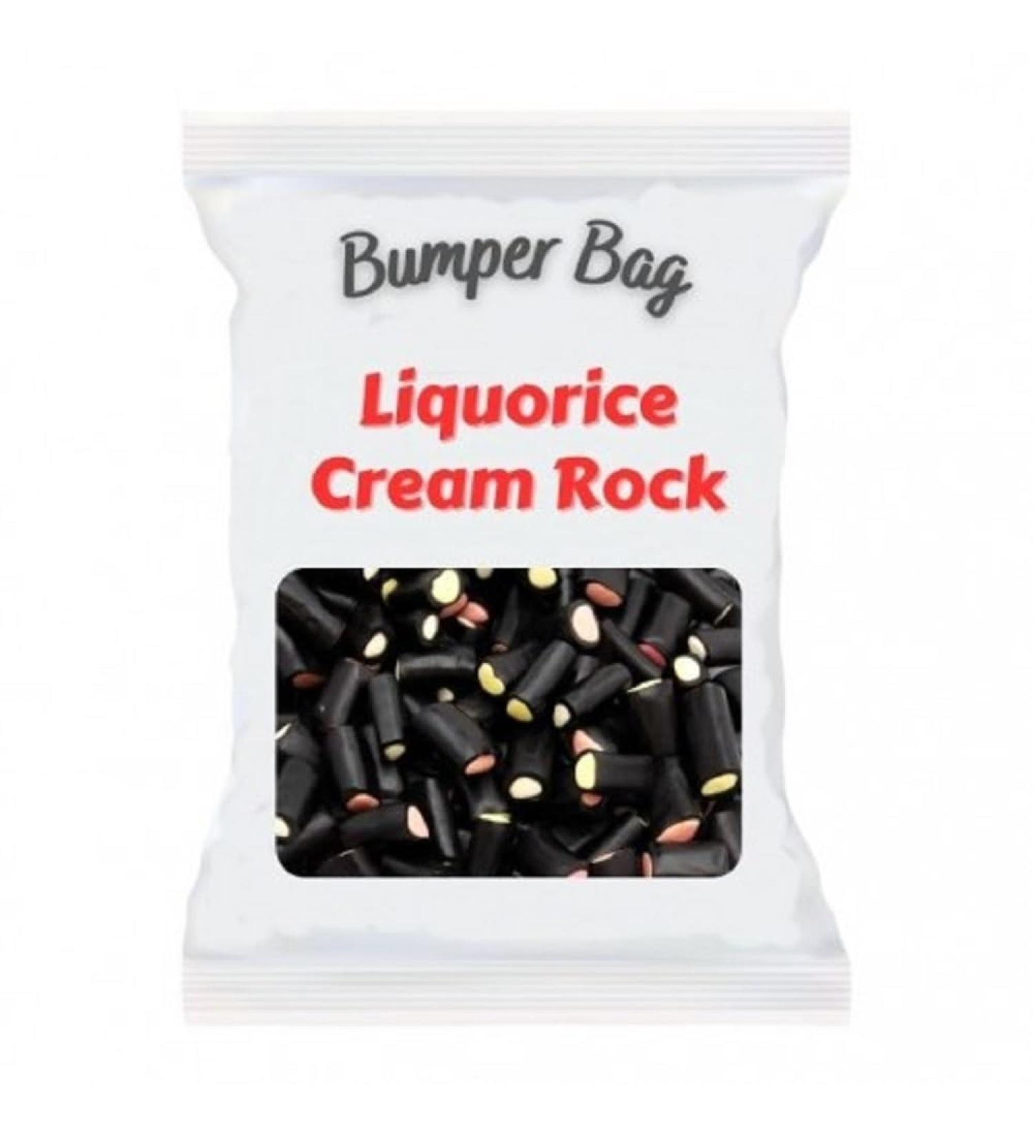 Bumper Bag Liquorice Cream Rock 150g