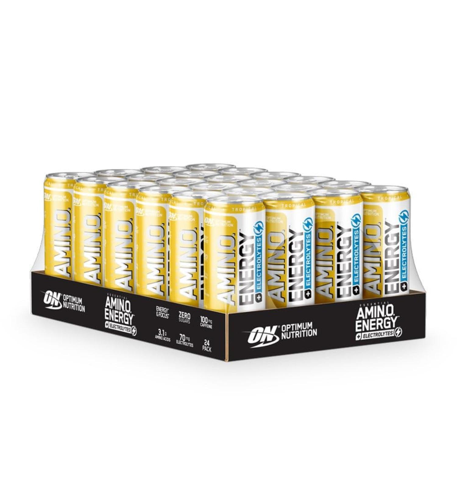 Optimum Nutrition Amino Energy RTD 250 ml Tropical Storage Containers (Pack of 24) - Buy Online on GoSupps.com