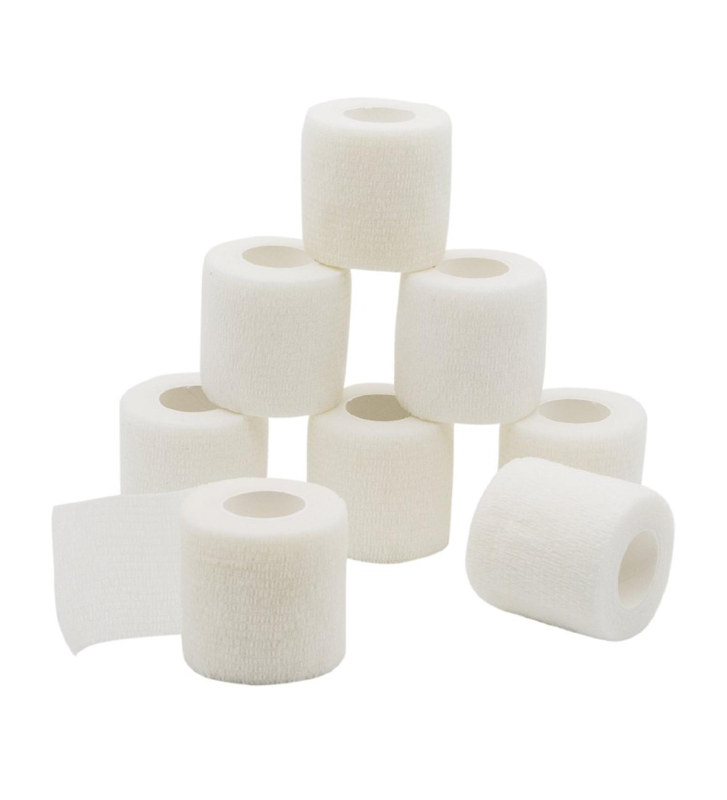 Buy Qigui Self-Adhering Cohesive Bandage - 8 Rolls Elastic Wrap for Fingers Hands Toes & Feet - 5cm x 4.5m (White) - International Shipping Available - Buy Online on GoSupps.com