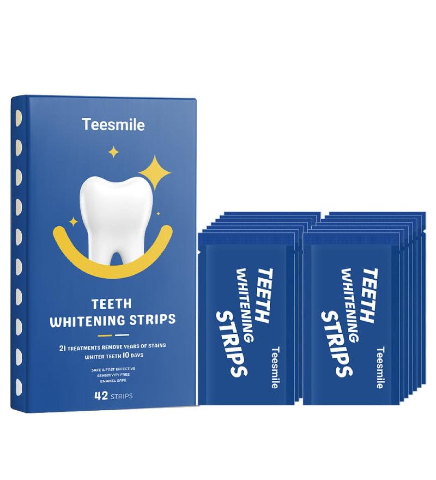 Teeth Whitening Strips - 21 Treatments Gentle on Enamel Non-Sensitive - 42 Strips for a Bright Smile - Buy Online on GoSupps.com