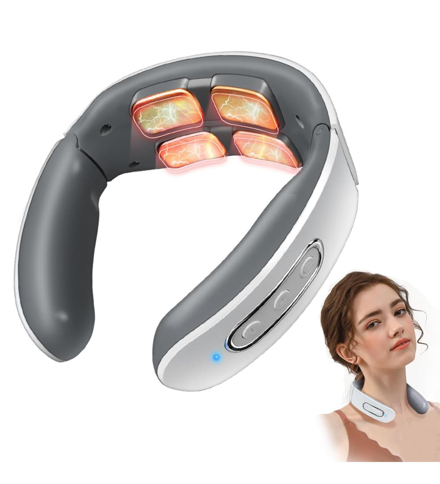 Intelligent Neck Massage Device with Heating - 6 Modes 9 Intensity Levels for Pain Relief | Shop Now for International Shipping - Buy Online on GoSupps.com