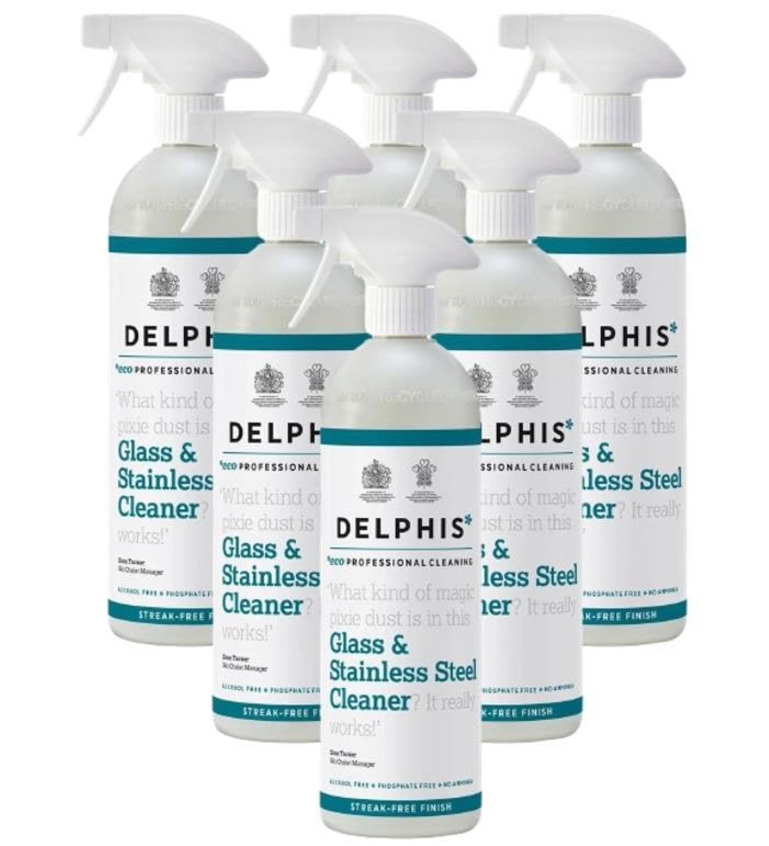Case of 6 x Delphis Eco Professional Glass and Stainless Steel Cleaner Spray 700ml - Buy Online on GoSupps.com