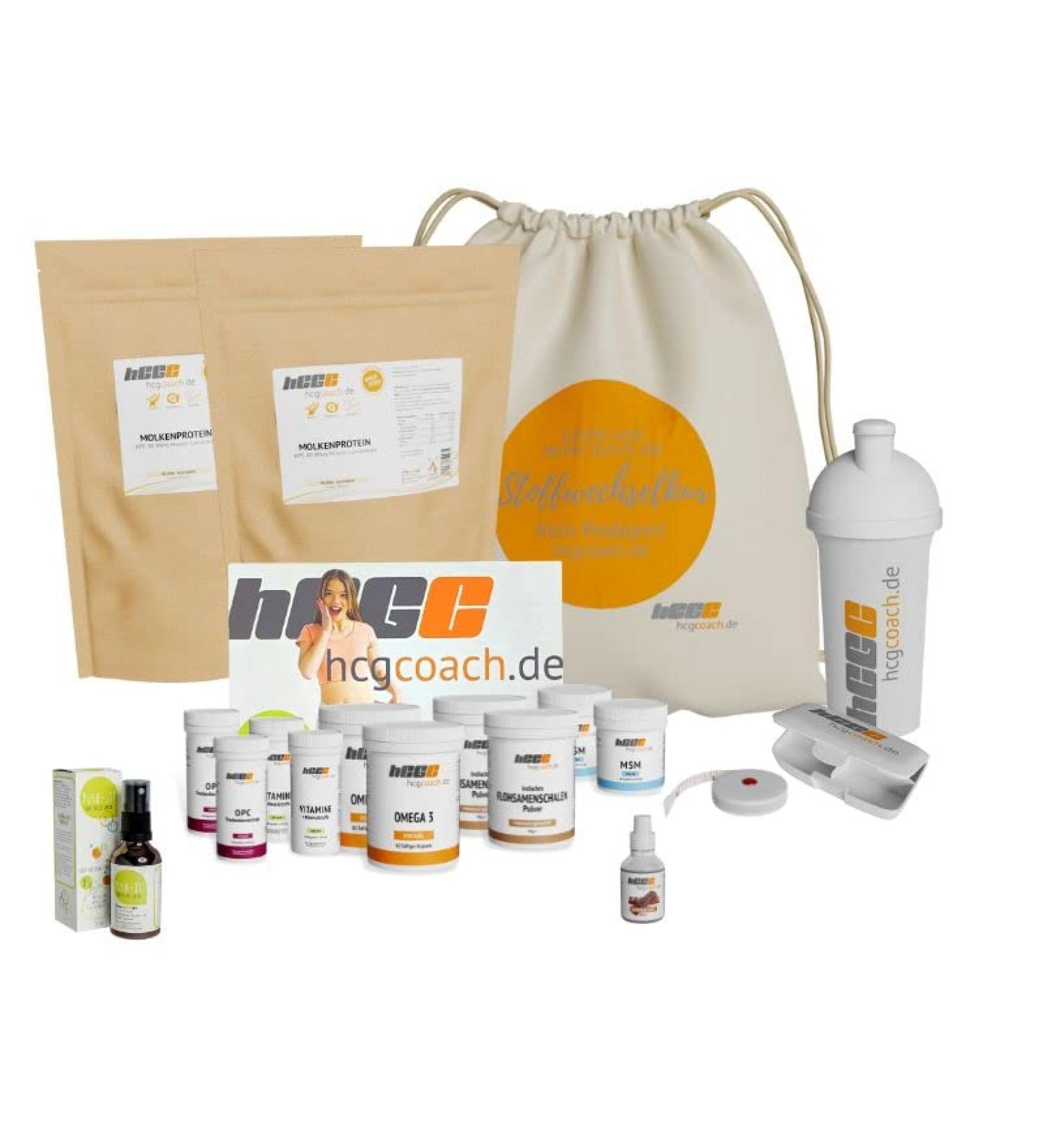 HCGC Original Metabolic Cure Complete Package | 42-Day HCG Diet + Witema Milk Protein + Push-It Activator Spray + Book + Free Encores + Chocolate Aroma Drops | Best International Shipping - Buy Online on GoSupps.com