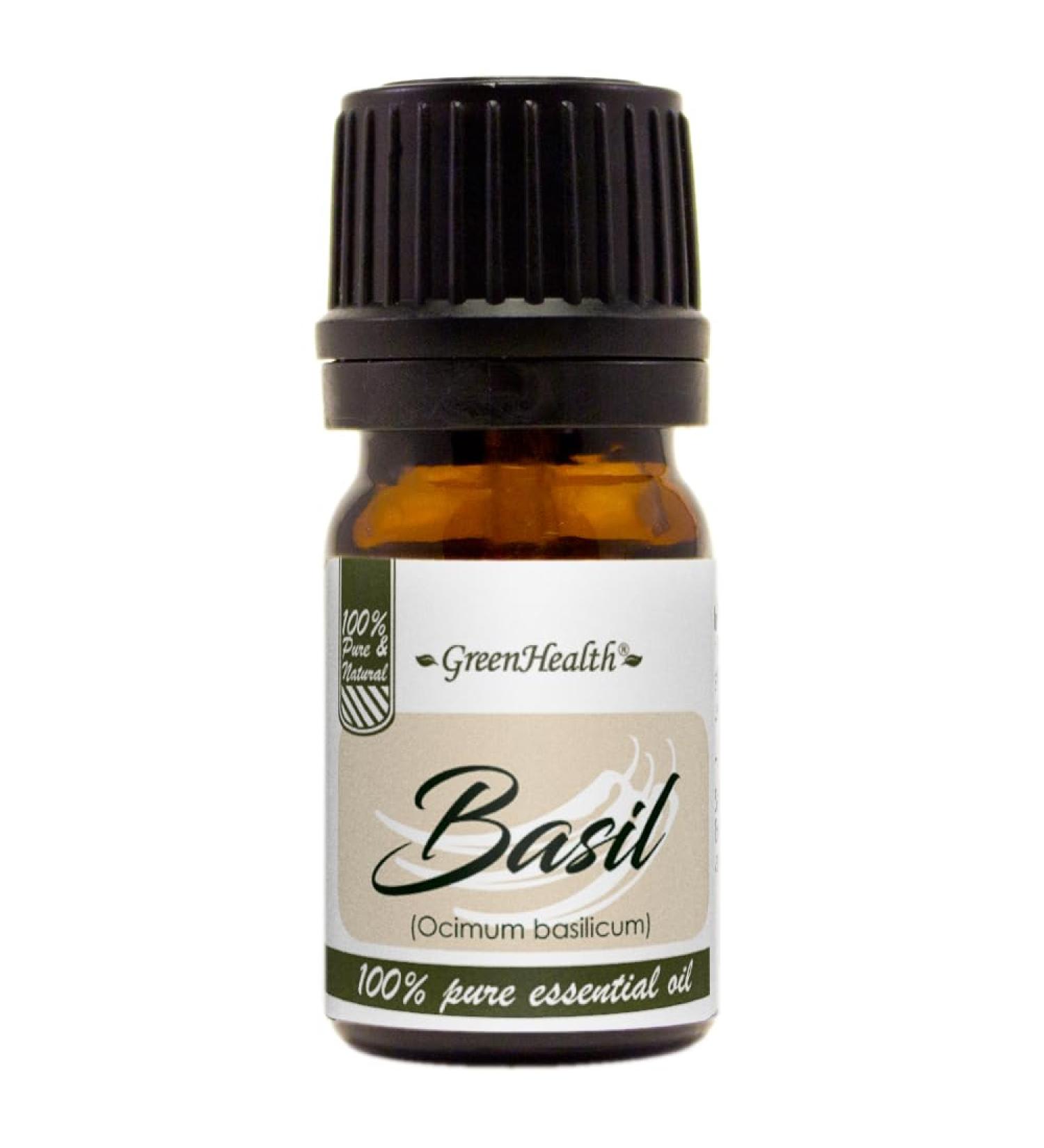 Basil Essential Oil 1/6 fl oz (5 ml) Glass Bottle 100% Pure Essential Oil - Buy Online on GoSupps.com