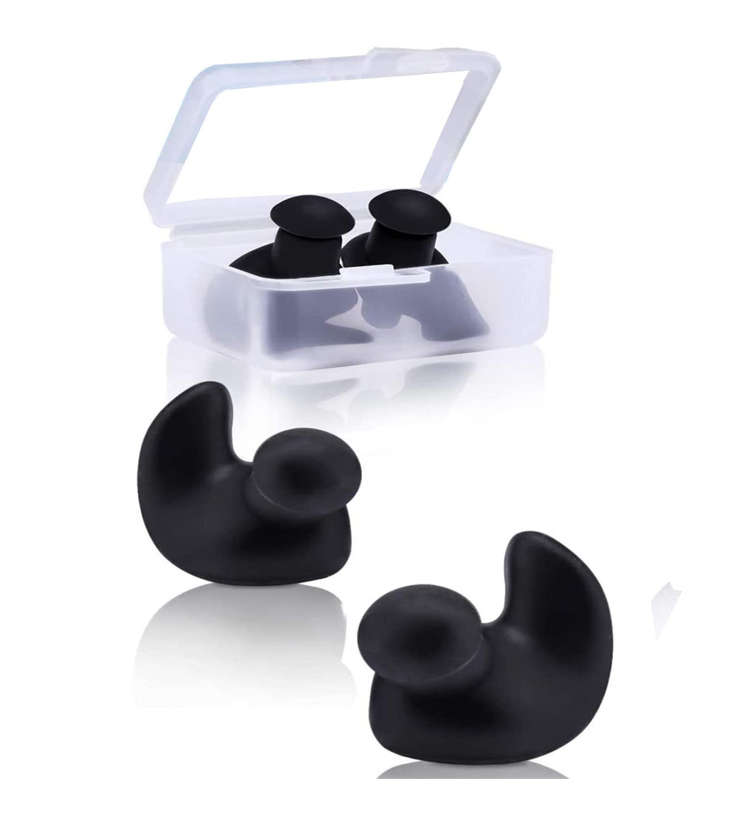 Macrohu Silicone Waterproof Earplugs for Sleeping | Reusable Soft Earplugs for Snoring Swimming & Hearing Protection - Black (Size S) - Buy Online on GoSupps.com