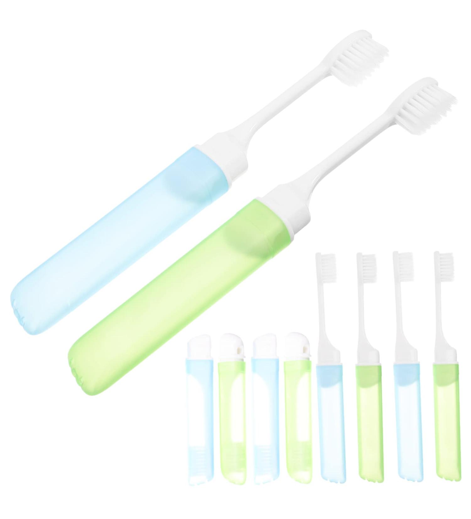 Portable Folding Travel Toothbrush Set | Essential Soft Brush for International Trips | Compact & Convenient Cleaning Bag - Buy Online on GoSupps.com