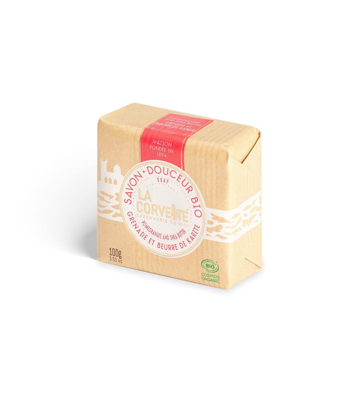 Buy La Corvette Organic Pomegranate Soap Bar with Shea Butter - 100g | Premium Skincare for All Skin Types - International Shipping Available - Buy Online on GoSupps.com