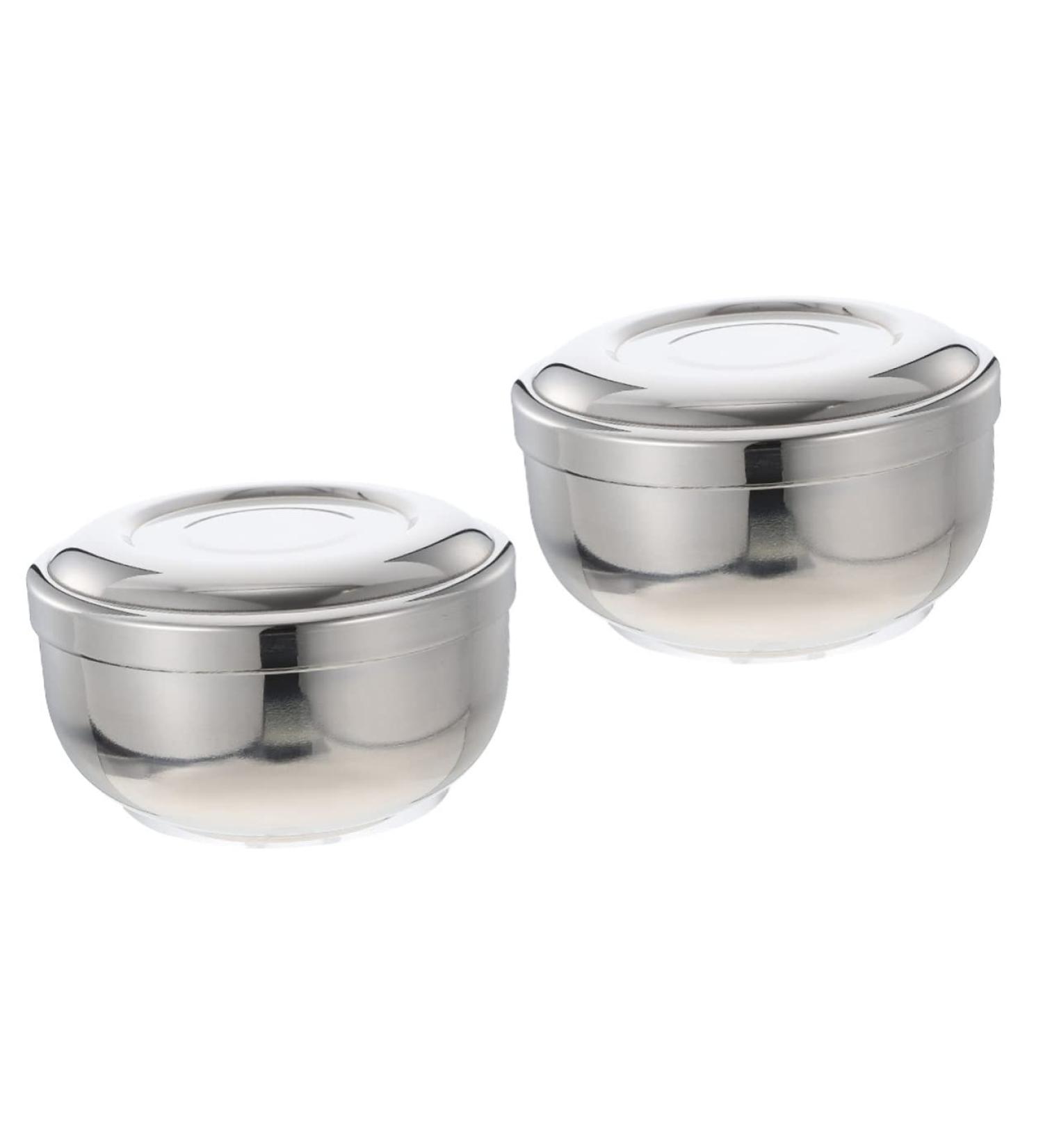 FRCOLOR 2-Pack Barber Soap Bowl Container - Rustproof Steel Mixing Bowls for Shaving Soap - 11x5.5cm Foam Shells - Perfect for Men - Buy Online on GoSupps.com