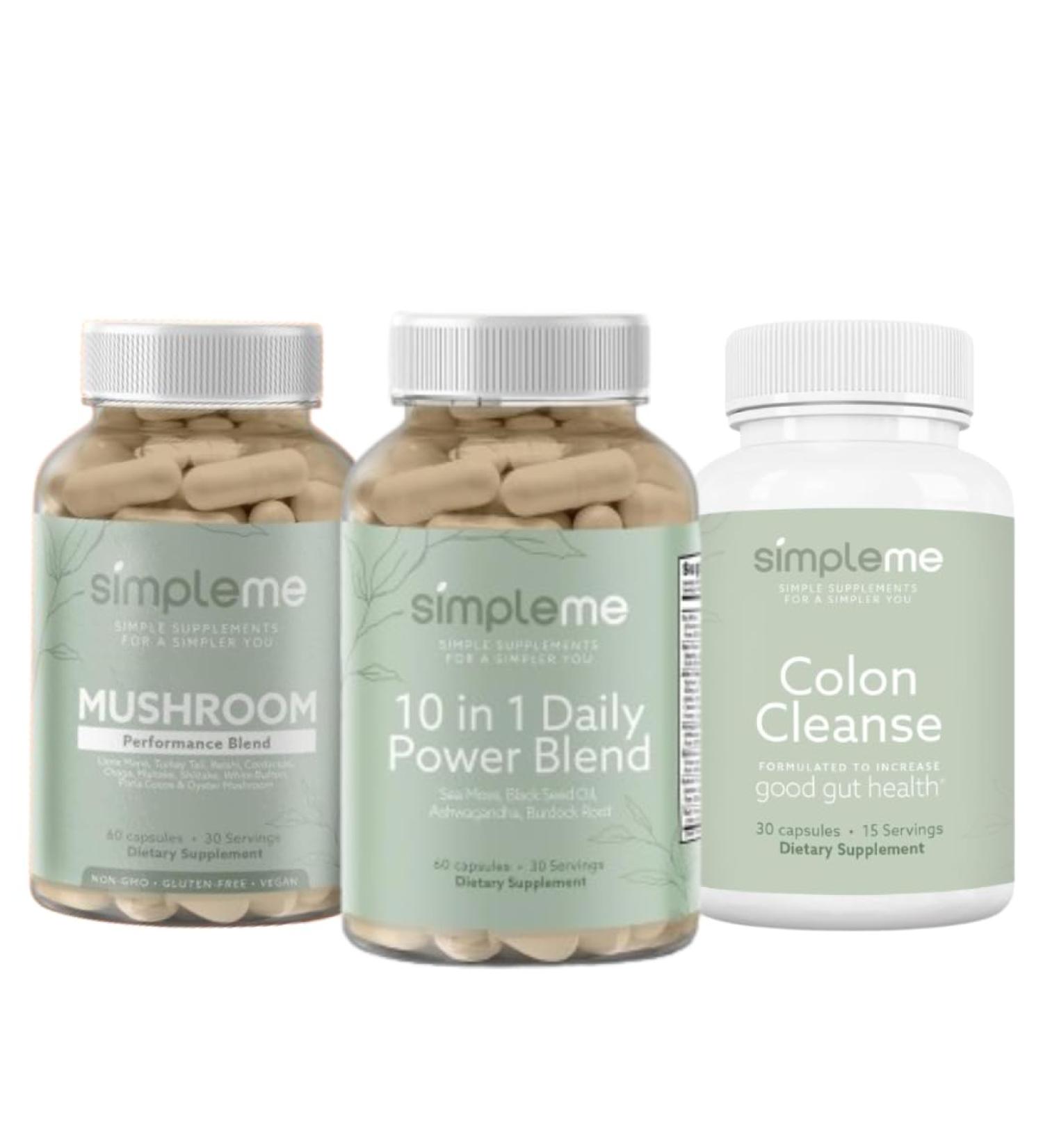 SIMPLEME Sea Moss Capsules 10 in 1 Power Blend and Colon Cleanse Detox and Multi-Mushroom Supplement Bundle to Improve Immune Health - Buy Online on GoSupps.com