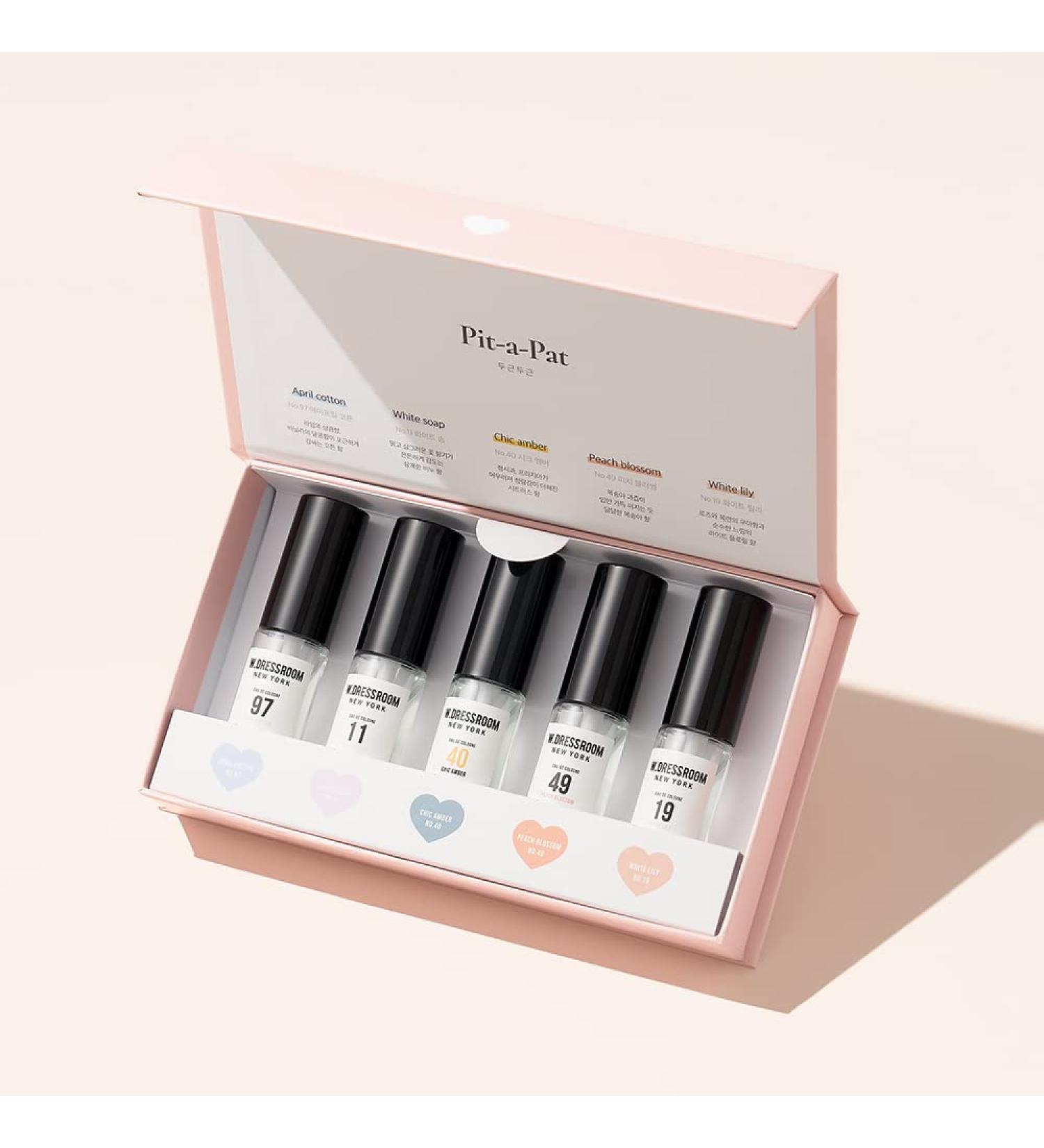 W.Dressroom Pit a Pat Discovery Set Dress & Living Perfume - April Cotton White Soap Chic Amber Peach Blossom White Lily | Deodorizing Anti-Bacterial (20ml x 5ea) Pit-a-Pat - Buy Online on GoSupps.com