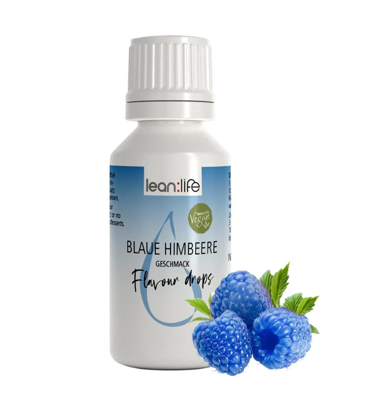 Lean Life Blue Raspberry Flavor Drops 30ml - Sugar-Free Low-Calorie Aroma for Food - Perfect for eCommerce - Buy Online on GoSupps.com