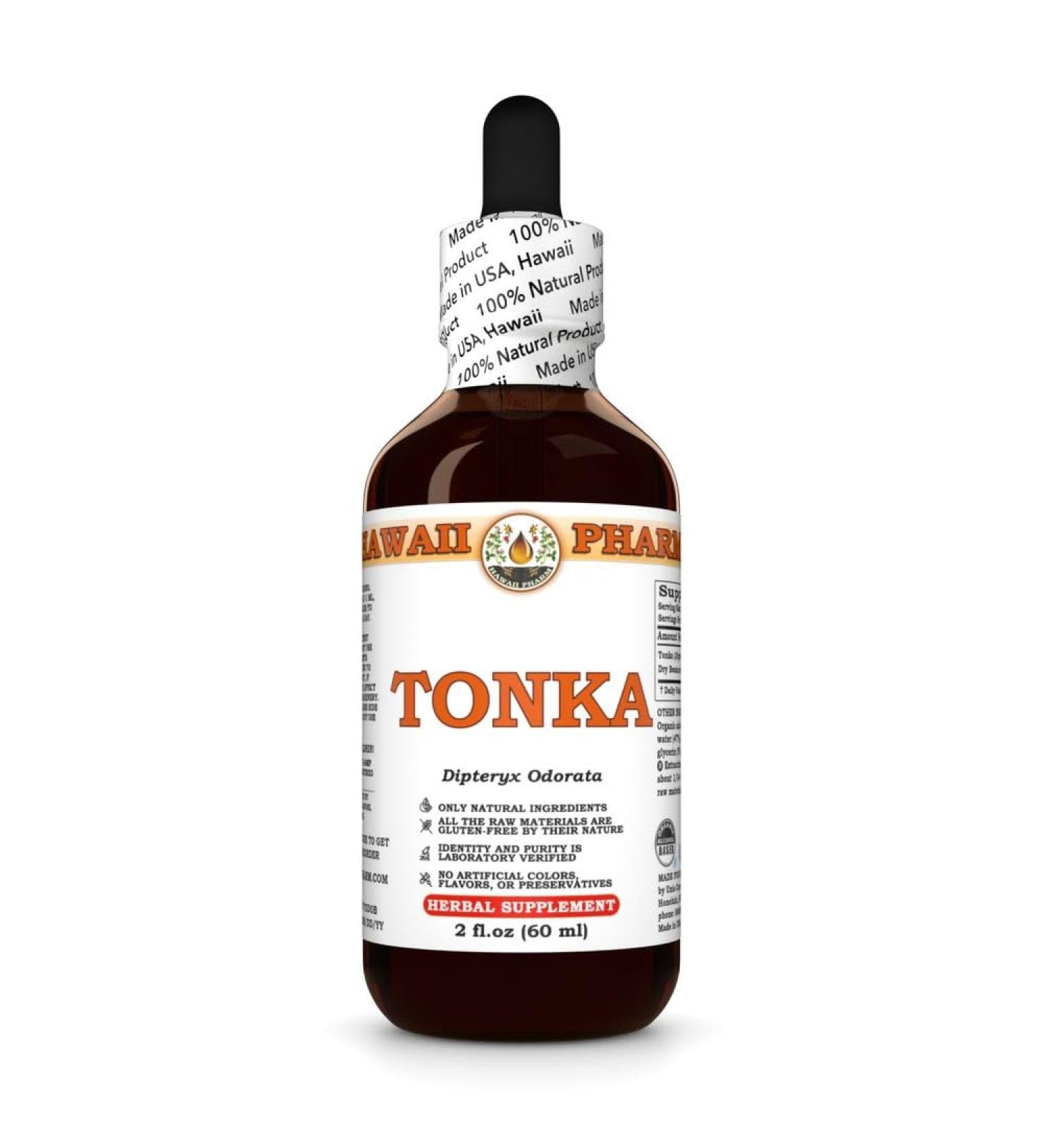 Hawaii Pharm Tonka Extract, Tincture for Energy and Respiratory Comfort, Promotes Vitality, Soothes Coughs and Throat, Supports Lymphatic Wellness, Fights Fatigue - 2 fl.oz 2 Fl Oz (Pack of 1) - Buy Online on GoSupps.com