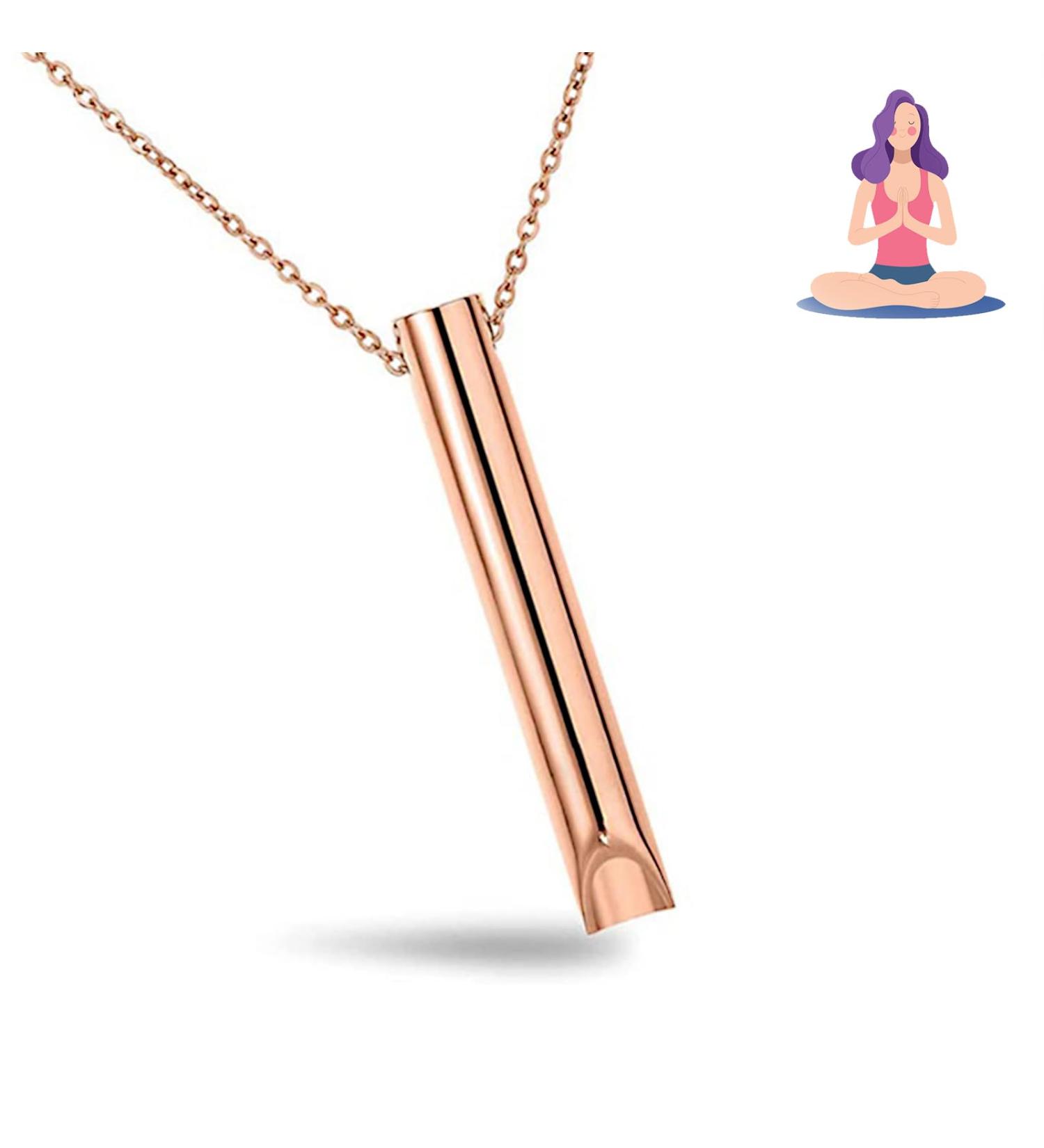 Anxiety Relief Necklace | Anapana Breathing Tool | Stainless Steel Meditation Practice | Stop Smoking Aid | Calming Gift for Women - Buy Online on GoSupps.com