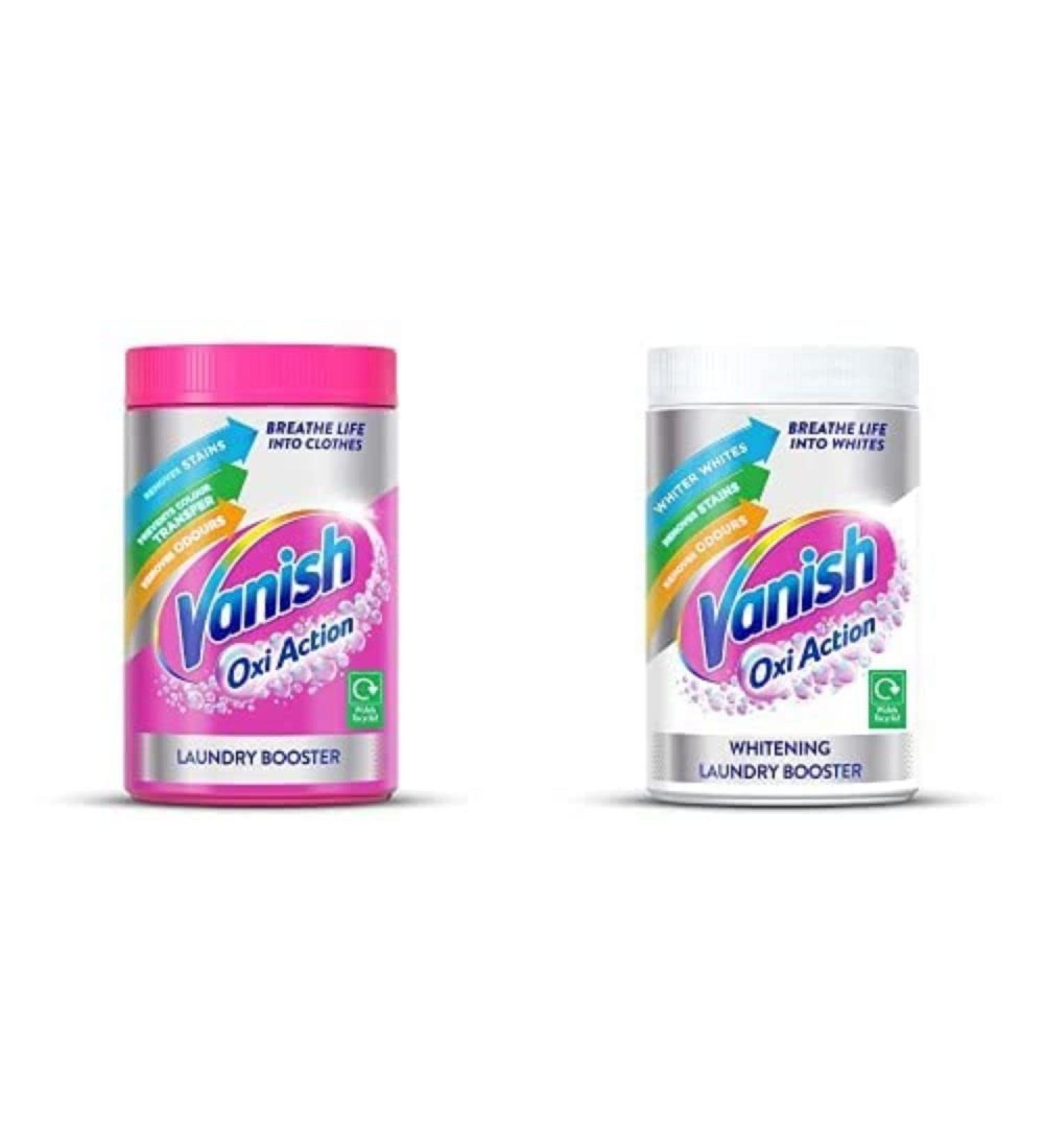 Stain Removal Bundle: Vanish Oxi Action Platinum Multi Power Laundry Booster 1.57kg + Vanish Oxi Action Platinum Multi Power Chlorine-Bleach Free Whitening Booster 1.57 kg Platinum 1.57 kg White & Pink
