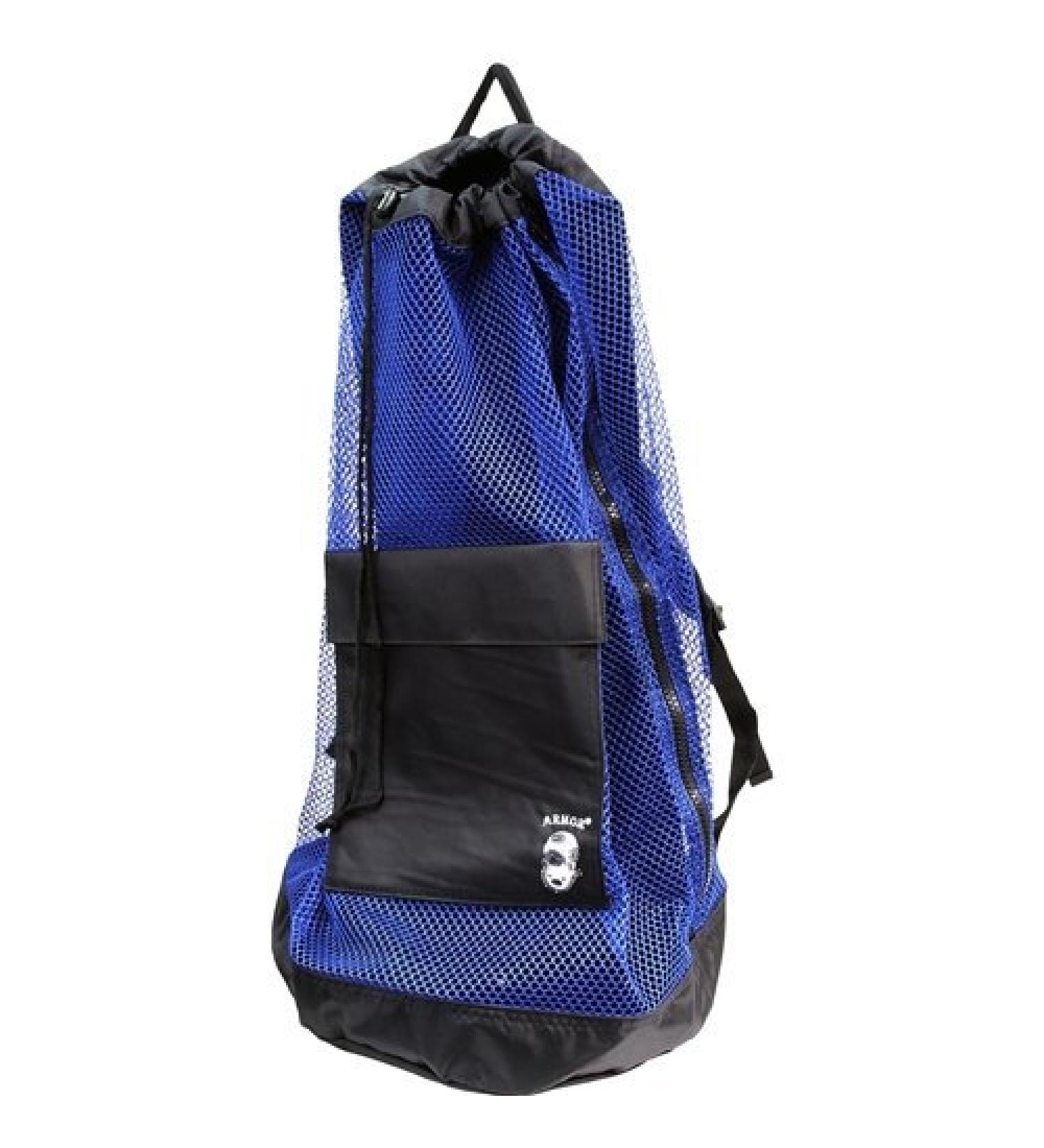 Armor Heavy Duty Nylon Mesh Backpack (Blue) Perfect for Diving or any beach/boating trip