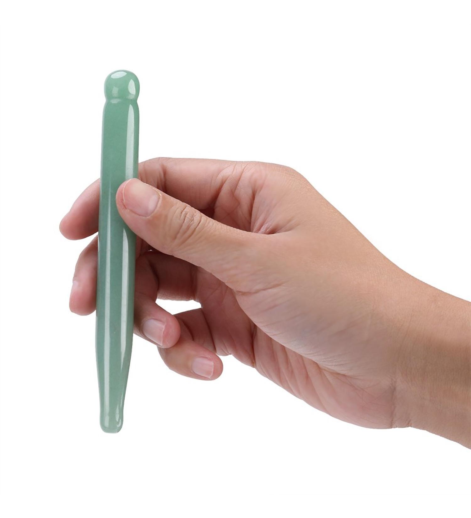 Natural Stone Gua Sha Scraping Massage Tool - Polished Quartz Stick for Health & Relaxation (Green) | International Shipping - Buy Online on GoSupps.com