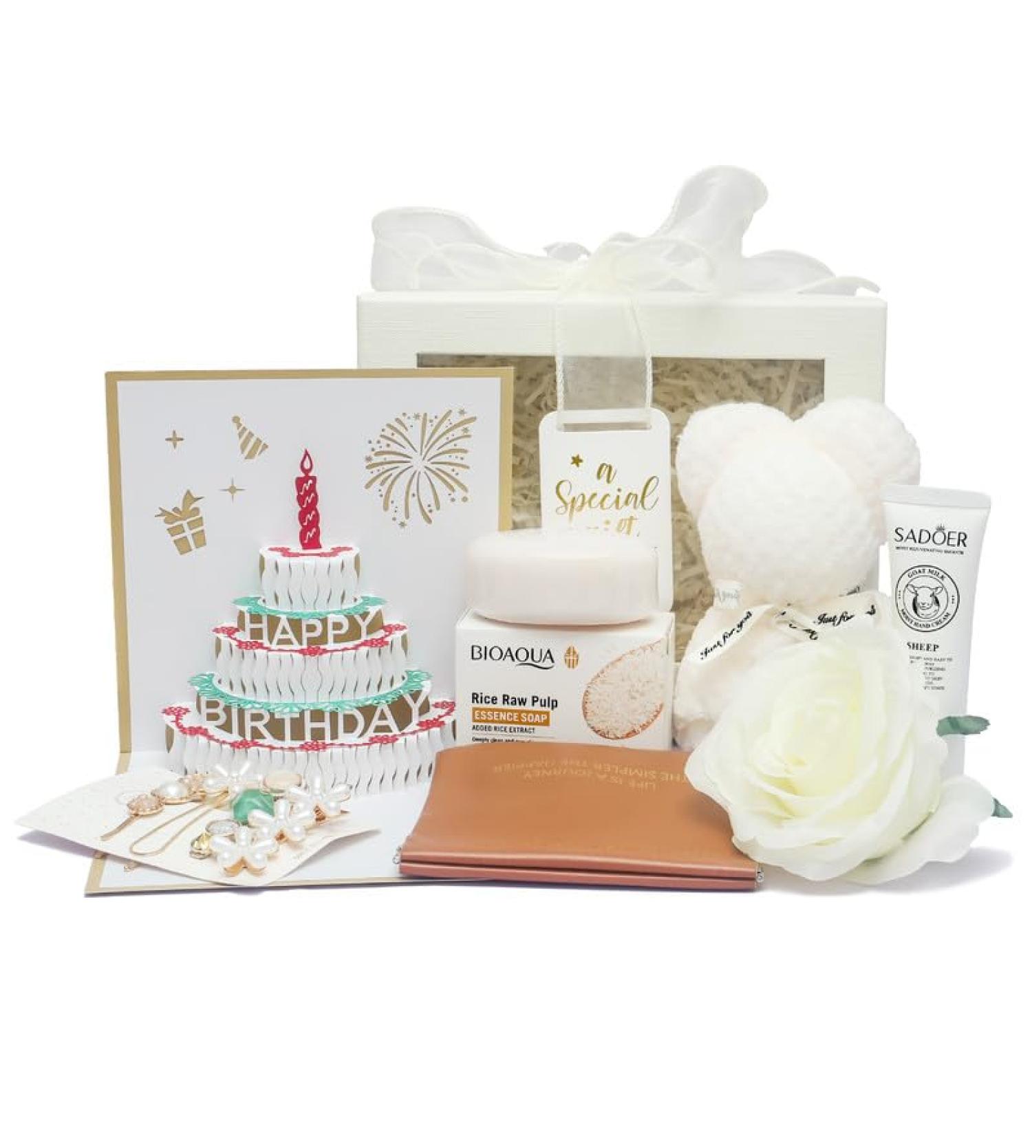 Birthday Bliss Gift Set - Stylish Portable Bag Hand Cream Soap & Heartfelt Surprises for Perfect Celebrations - International Shipping Available - Buy Online on GoSupps.com